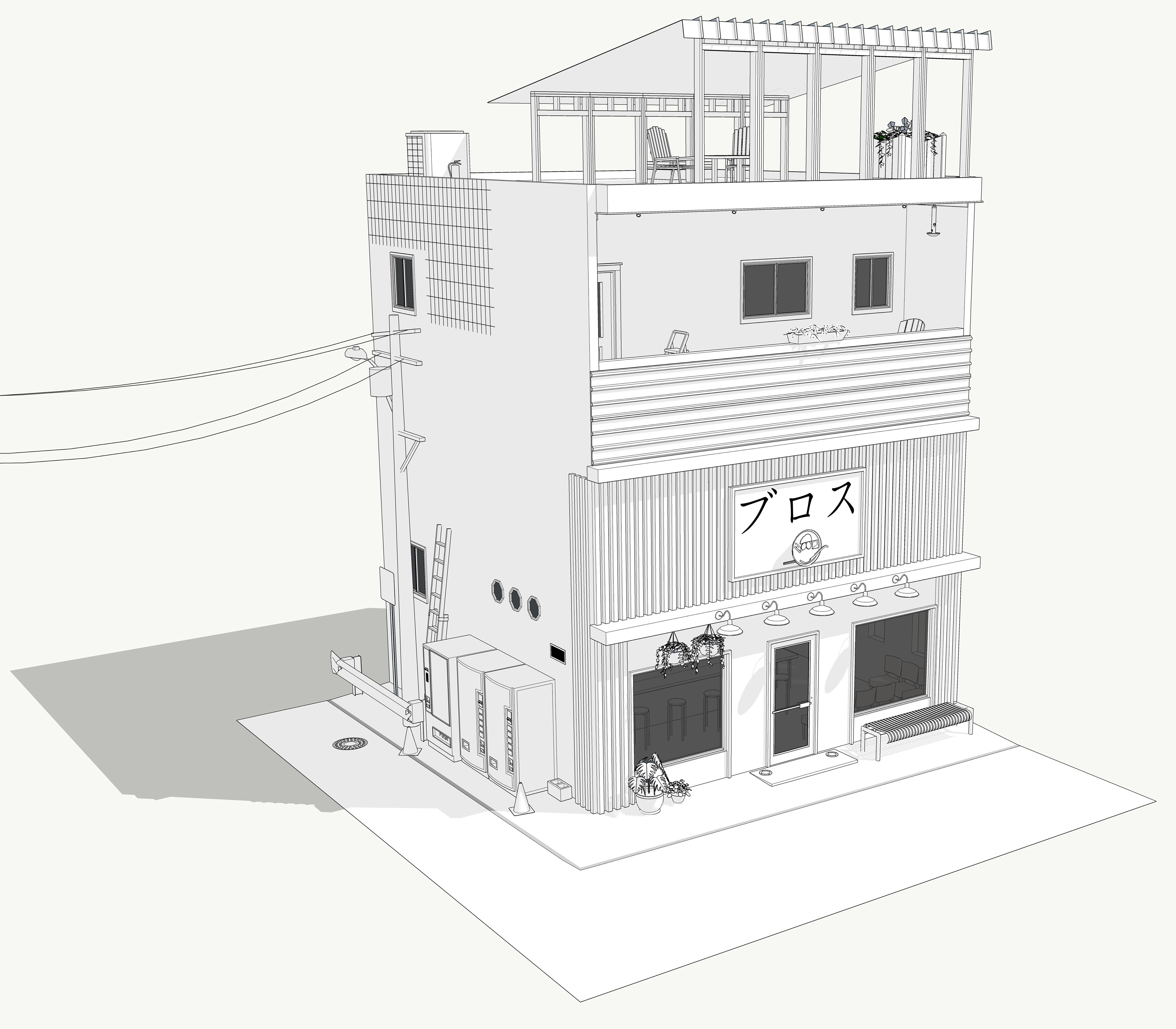 A little ramen shop, based off the ones I encountered in Japan.