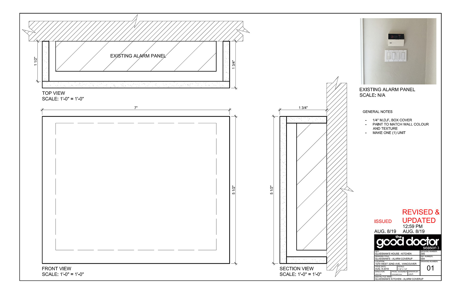 Alarm panel coverup.