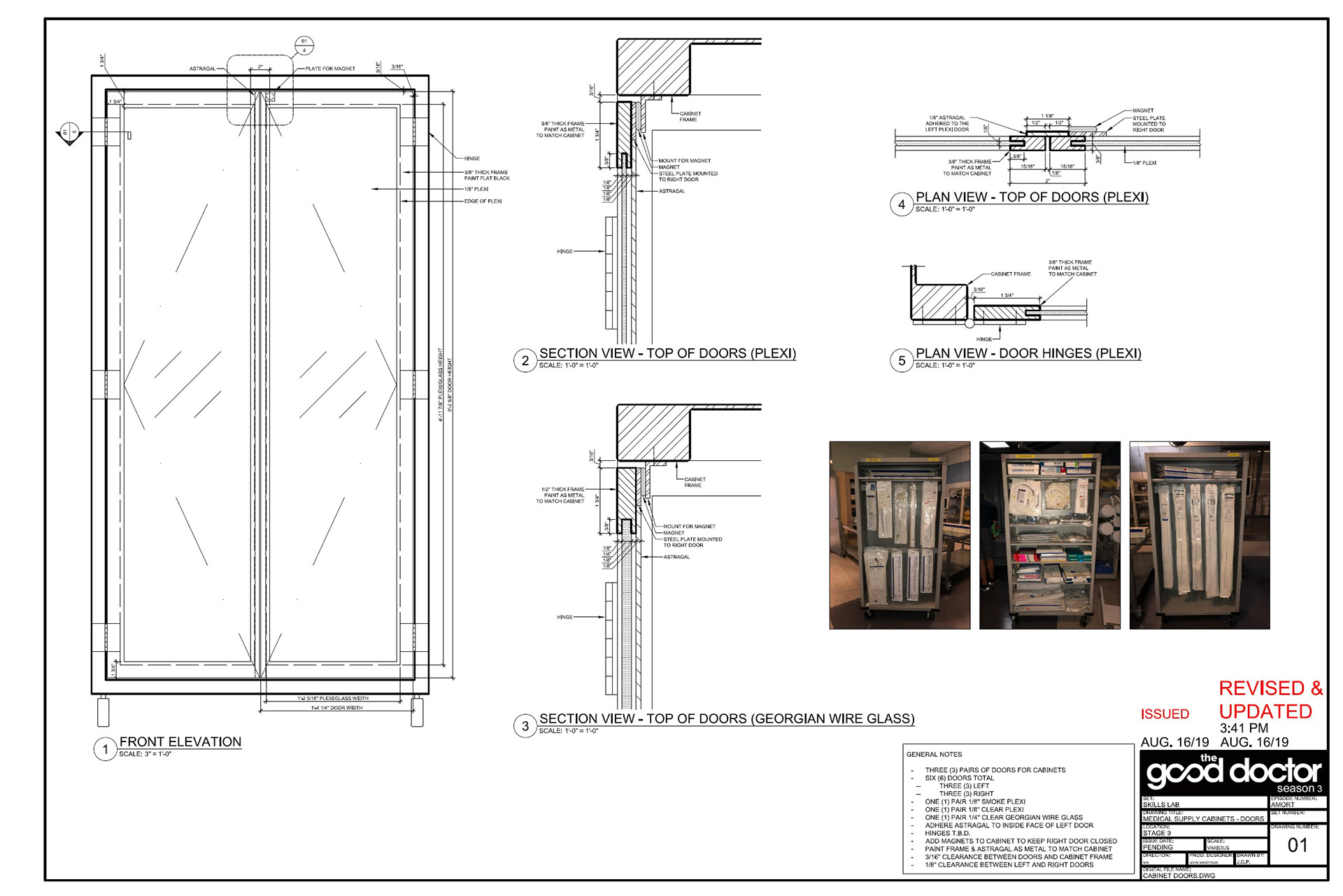 Equipment cabinet door addition.