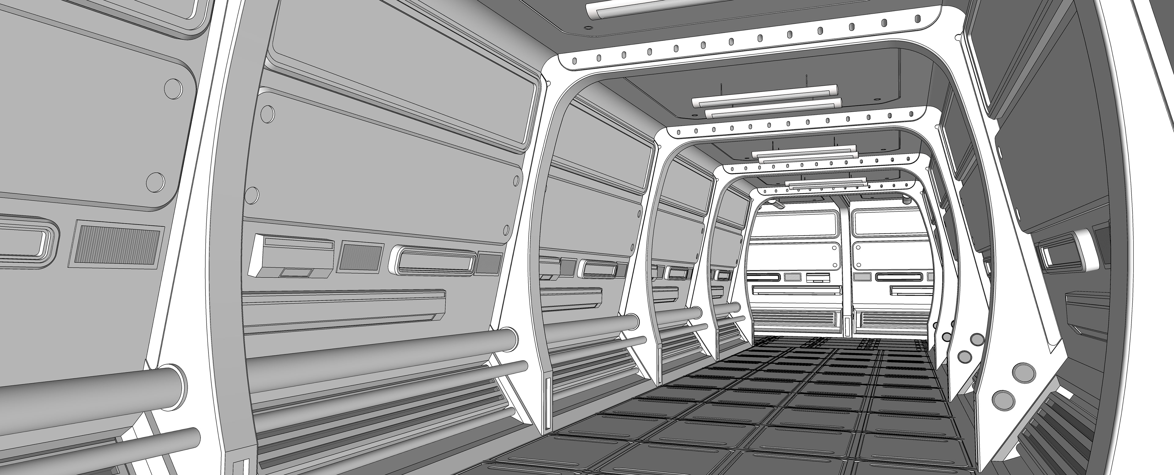 Sci-fi hallway