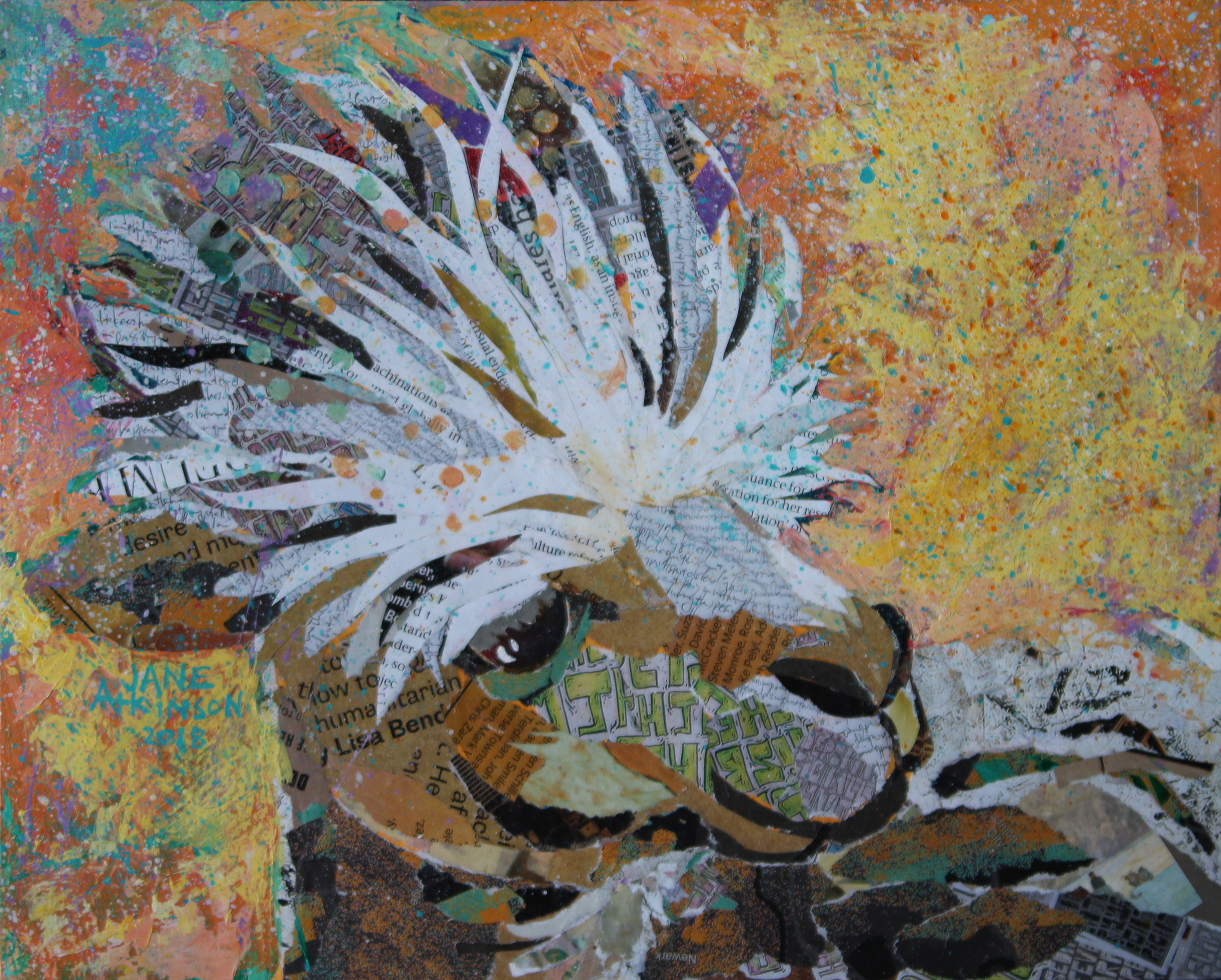 SOLD: Alpaca, 10" x 8", Mixed Media