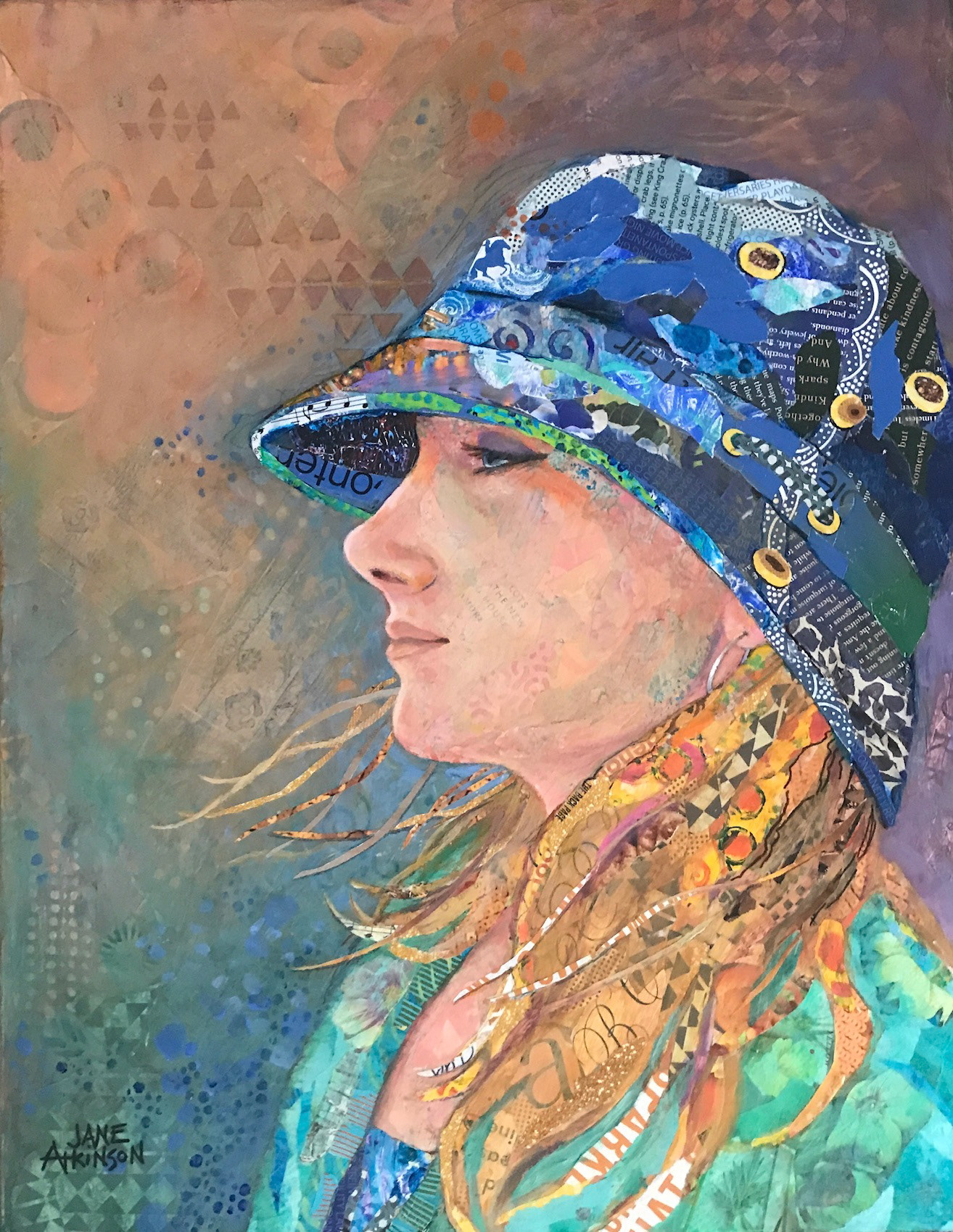 SOLD: Summer Breeze, 14"w x 16"d, Mixed Media on Gallery Stretched Canvas