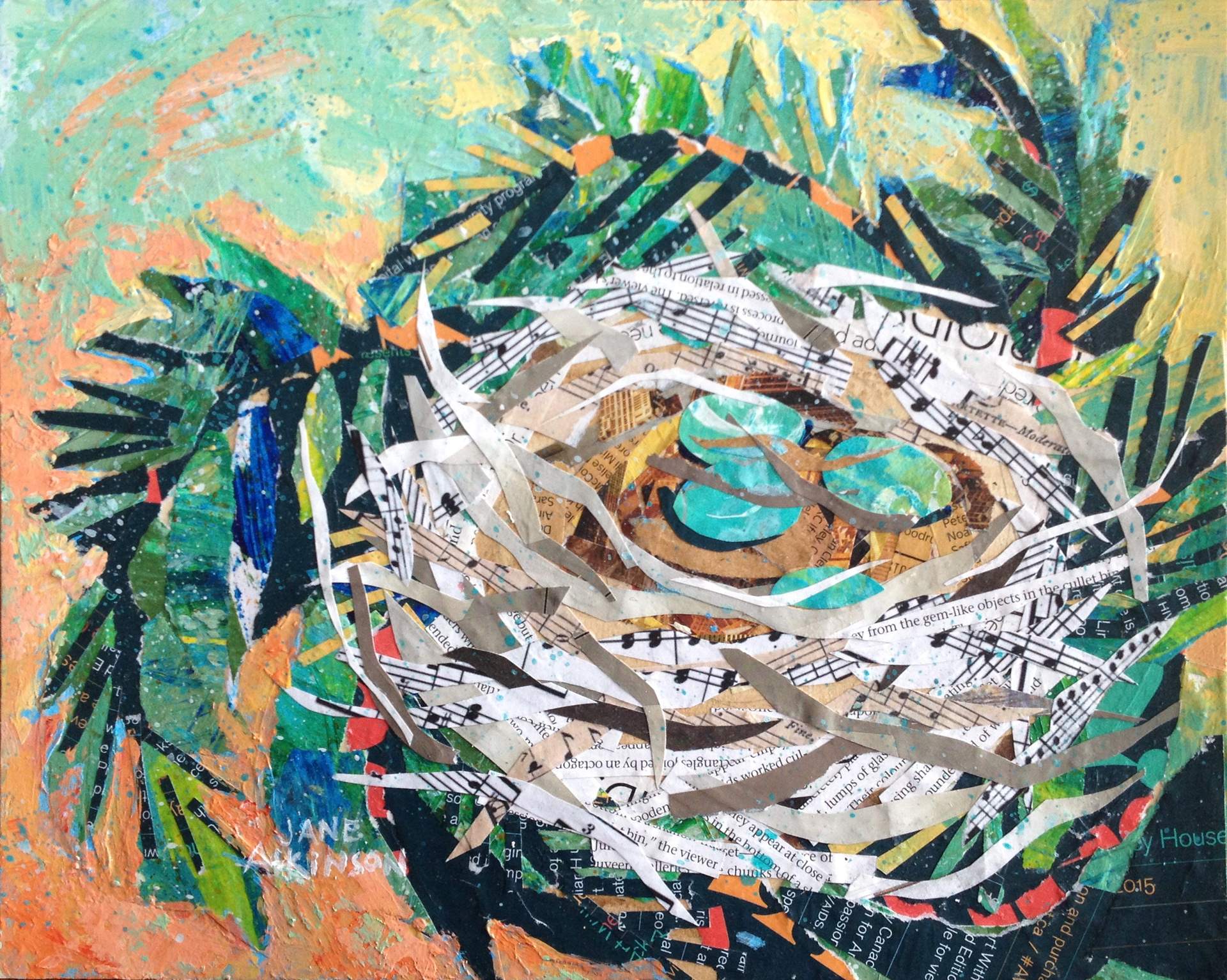 Blue Eggs, 8" x 10", Mixed Media, unframed, $120.00