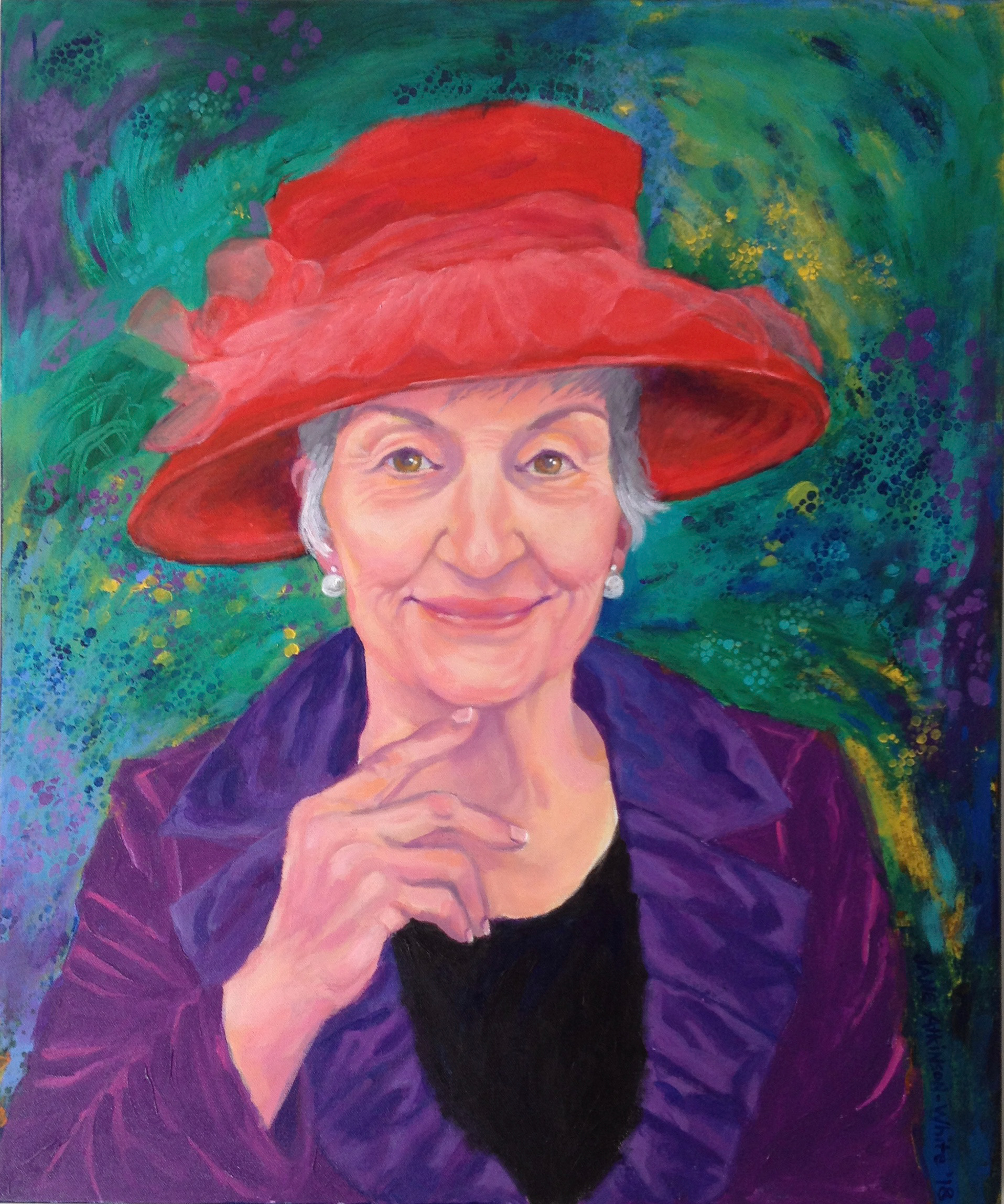 SOLD: The Red Hat, 20" x 24", Acrylic on Canvas
