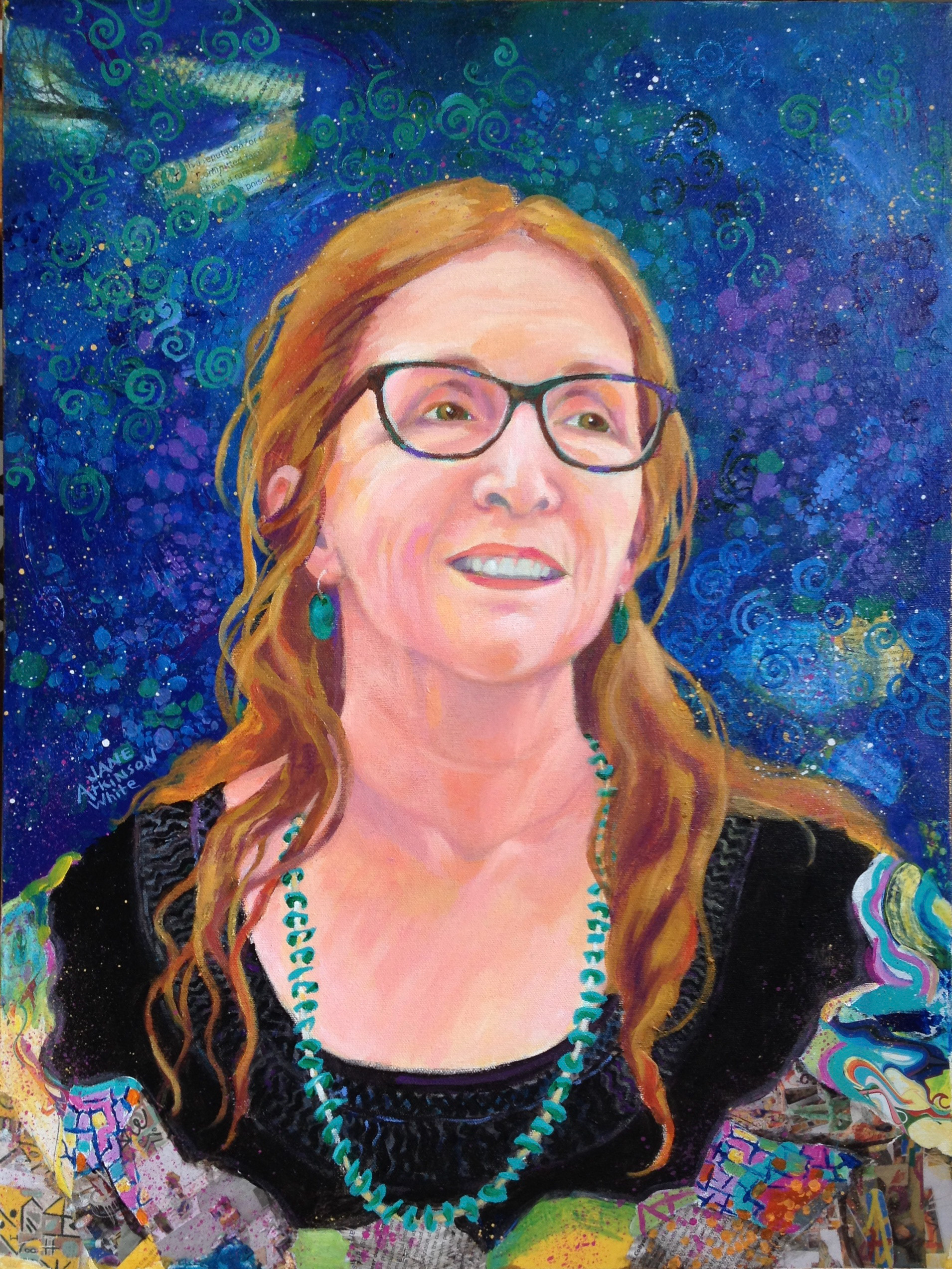 Coloured Shawl, 18" x 24", Mixed Media on Canvas, $864.00