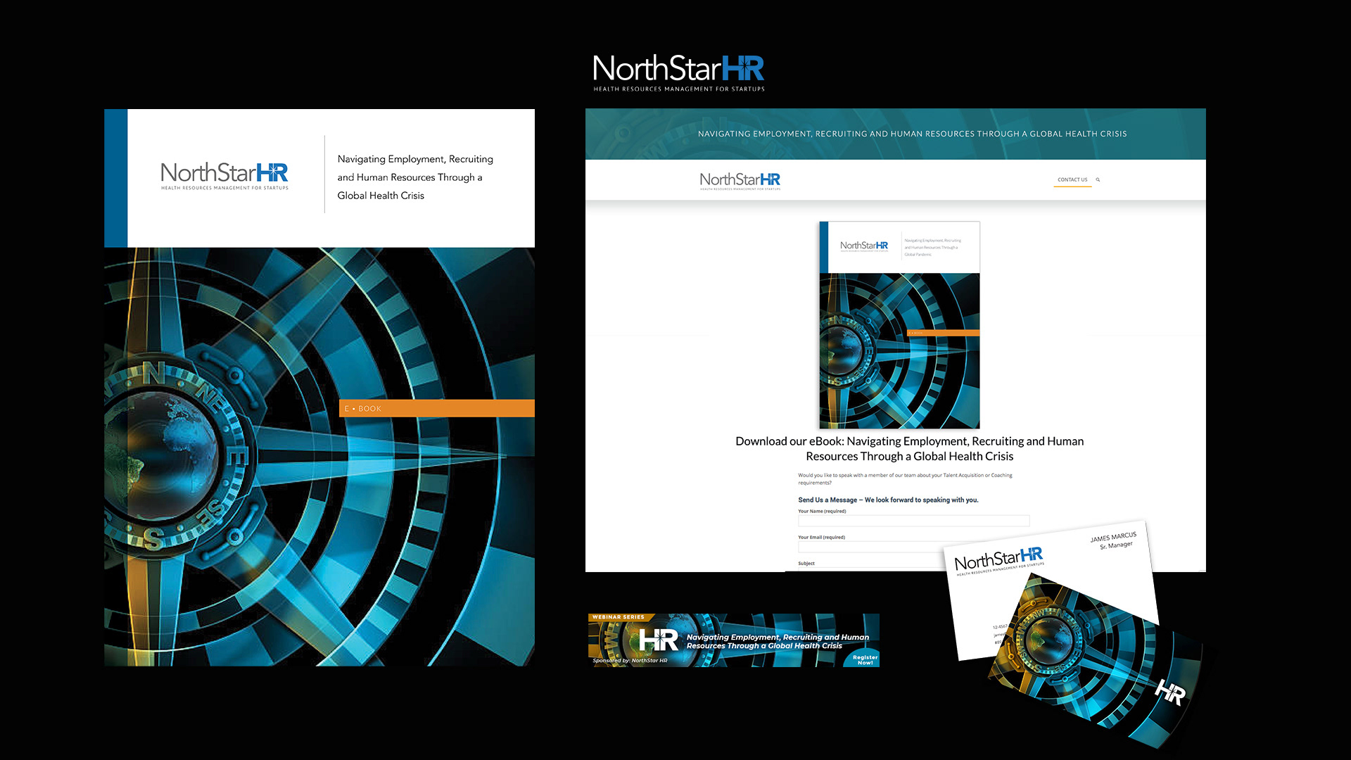 BRANDING FOR A HUMAN RESOURES WEBINAR--E-BOOK--LANDING PAGE--BANNER AD 