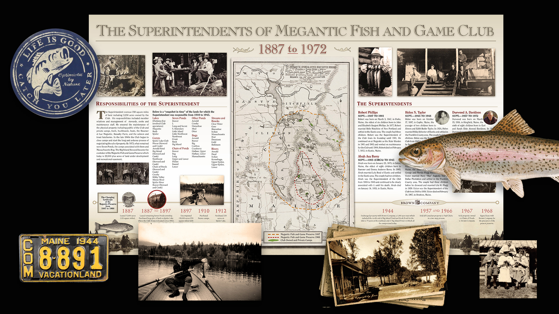 INSTALLATION DESIGN FOR HISTORIC PRIVATE FISH & GAME CLUB IN NORTHERN MAINE