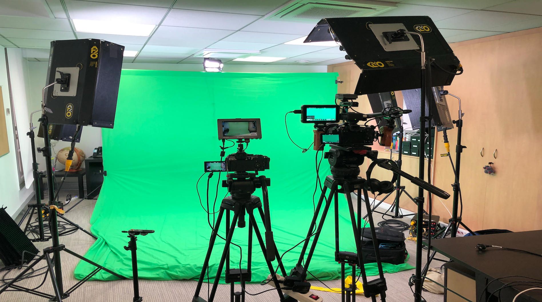 Tournage plateau fond vert