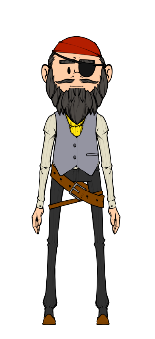 Em um primeiro momento, o cliente selecionou essa estrutura de personagem, porém...