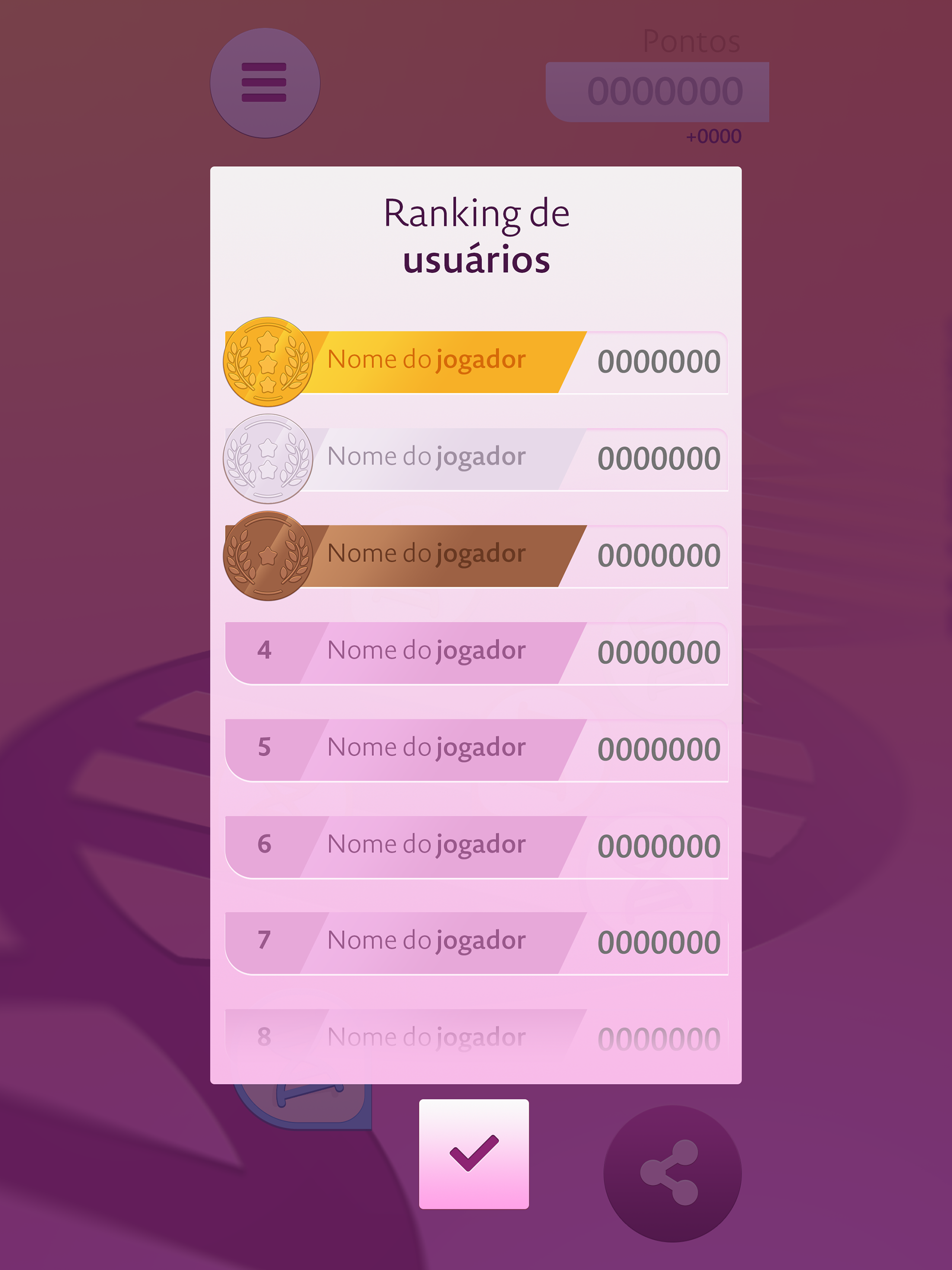 Tela de ranking.