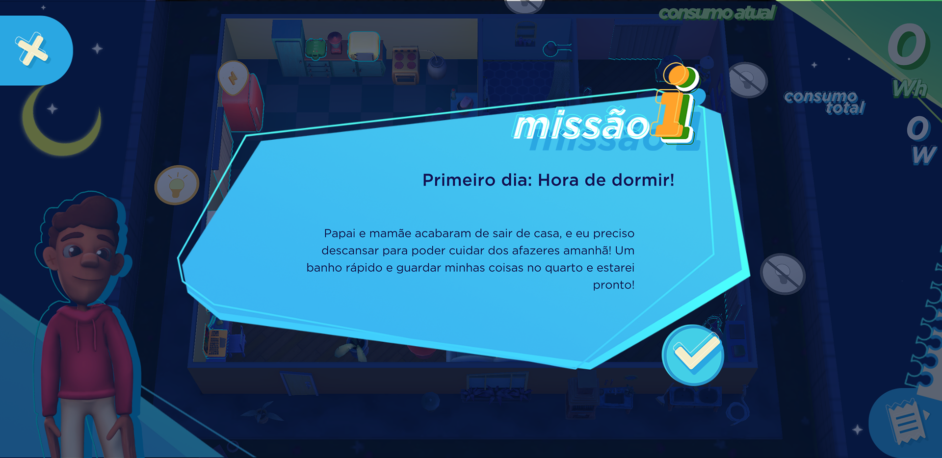 A missão apresentada, antes de mais nada.