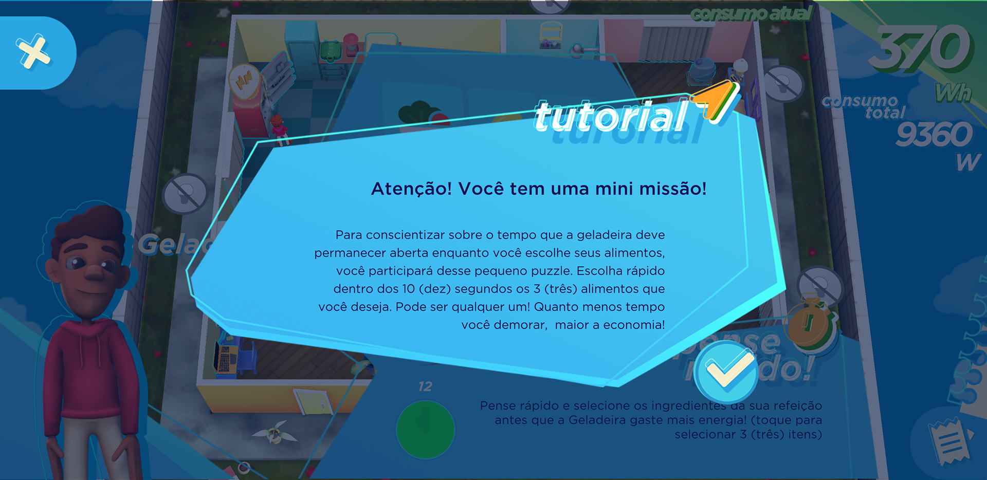 Quando o jogador irá aprender uma nova mecânica, sempre um popup explicativo.