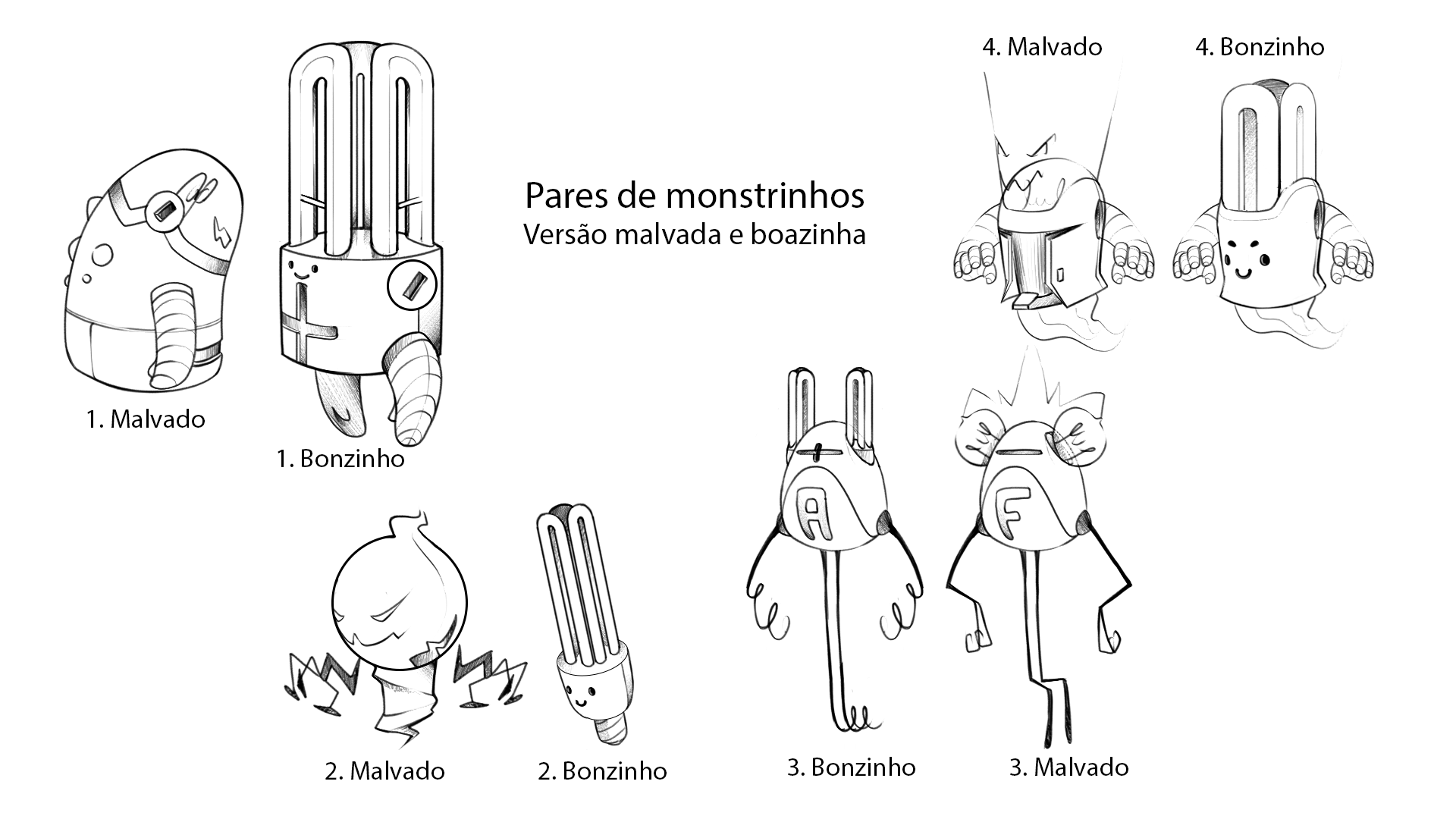 ... em pares, para exemplificar a transformação do personagem. No fim, escolheram...