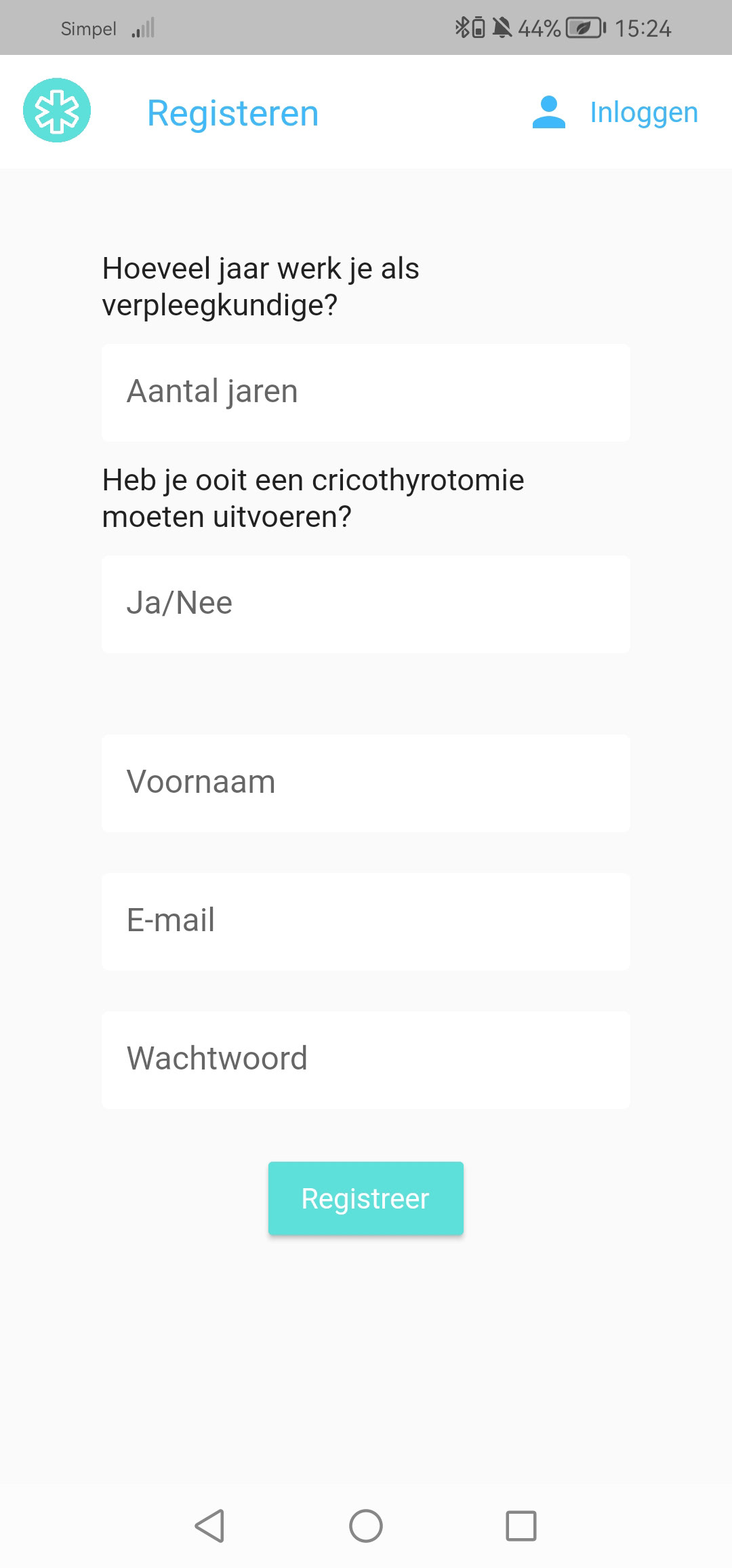 Demographics questions in app upon signin up