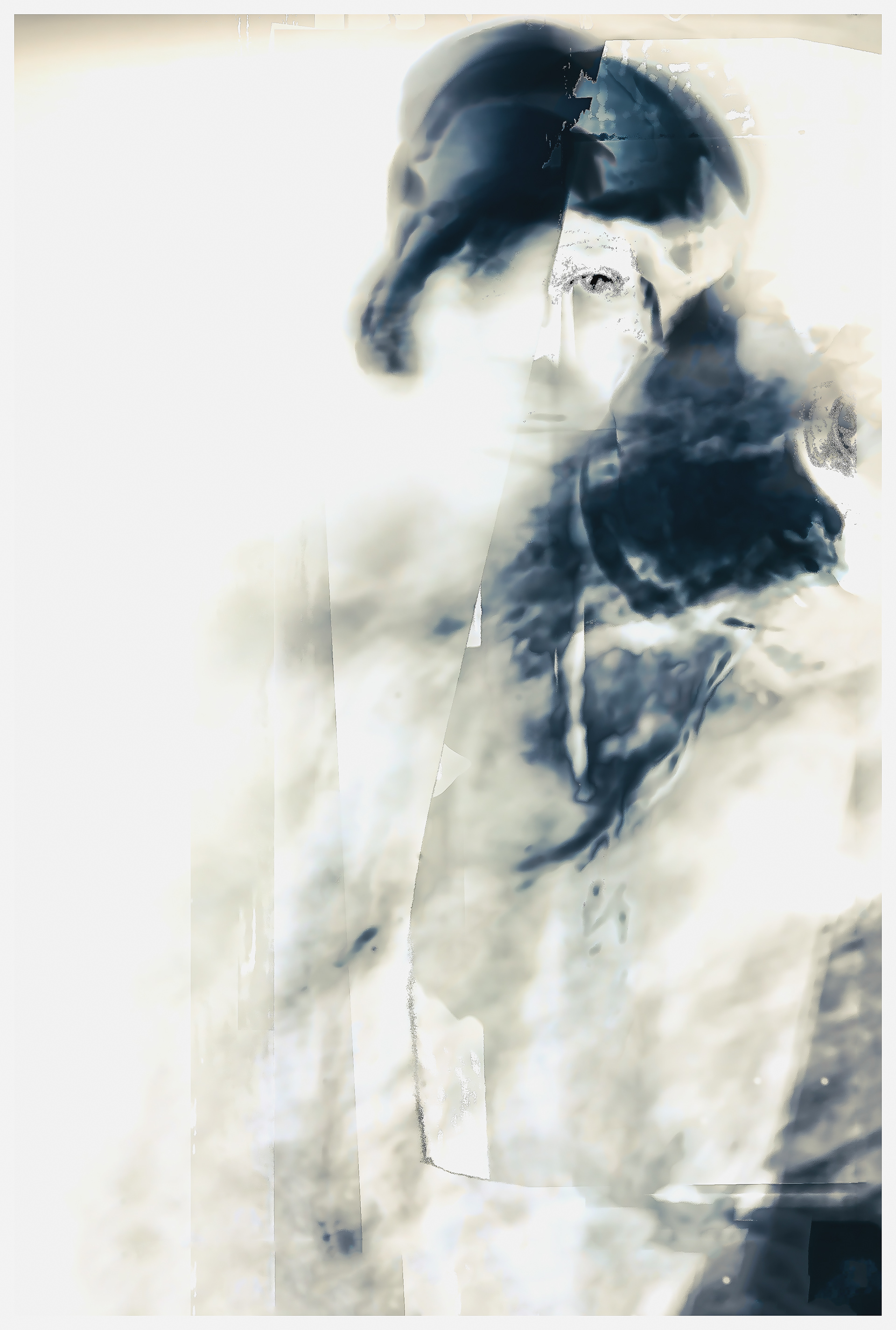 Recalled Series 20 "Unknown woman in a fur coat in a studio portrait. - [192-]."  Original photograph by unknown studio photographer, New Westminster Museum and Archives, IHP7947-010