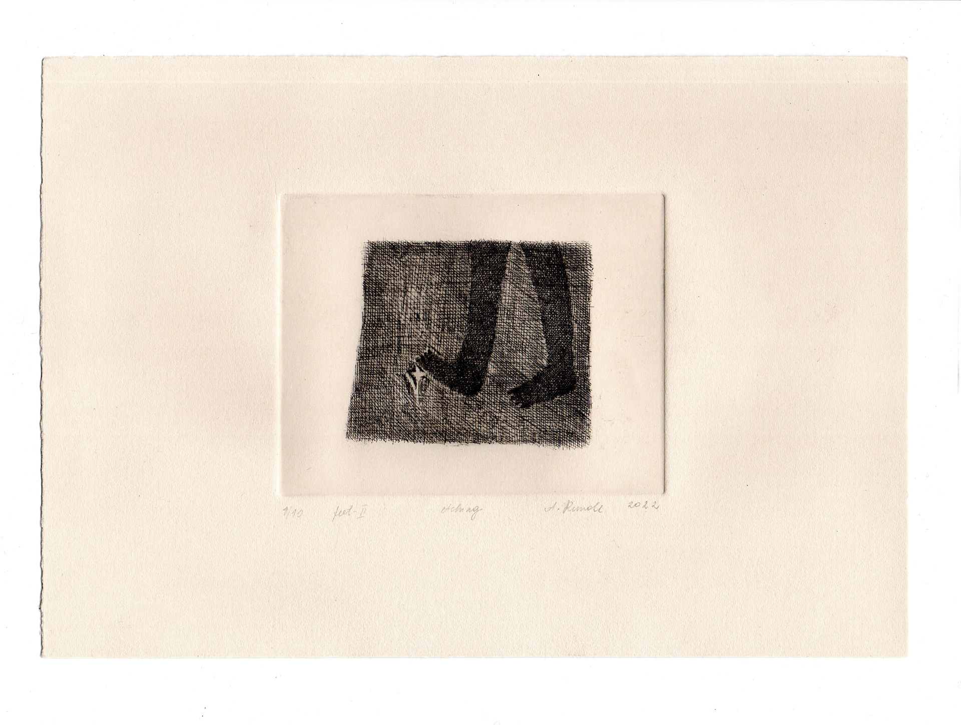 Feet II, etching, 2022