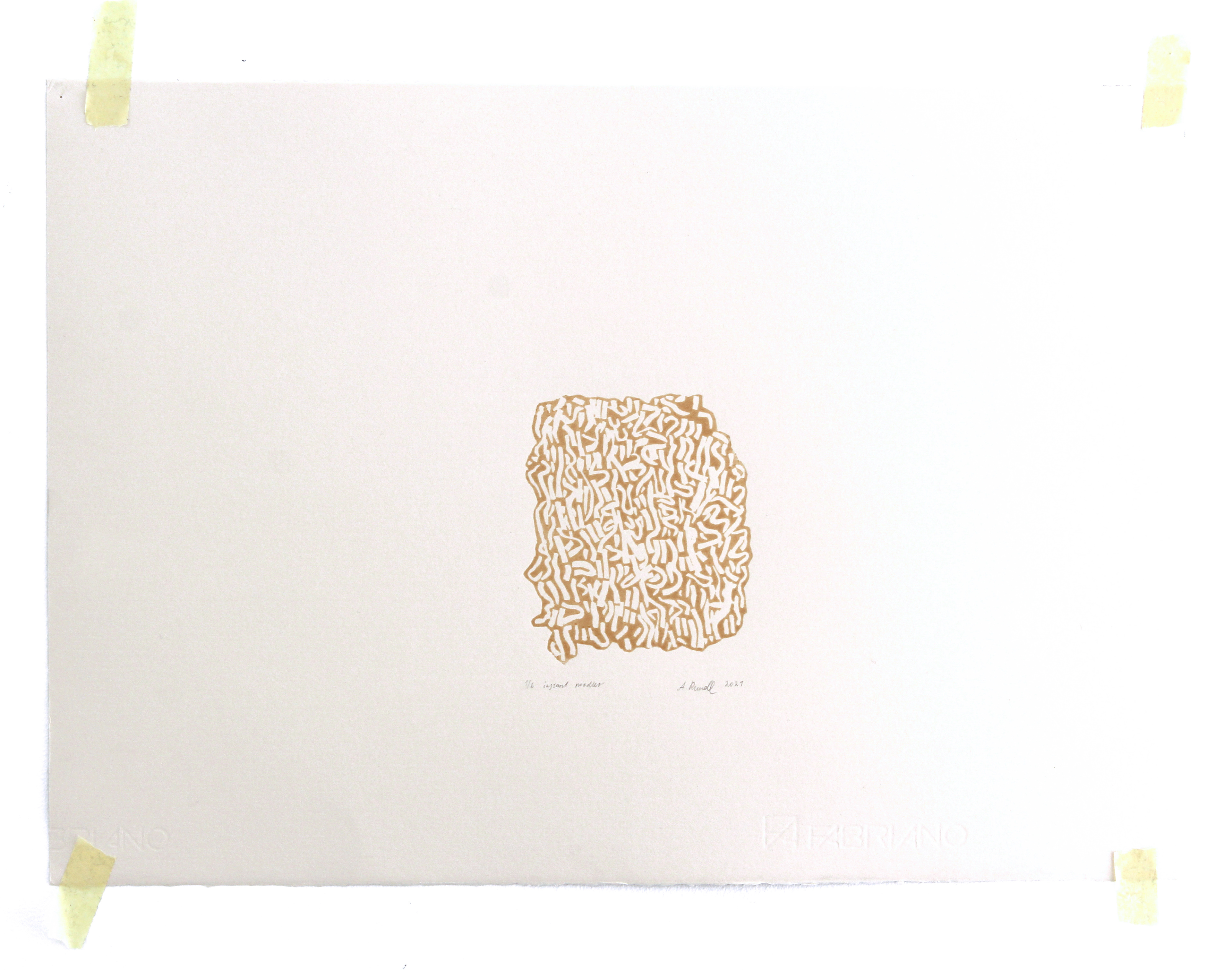 Instant noodles, relief print, 2021