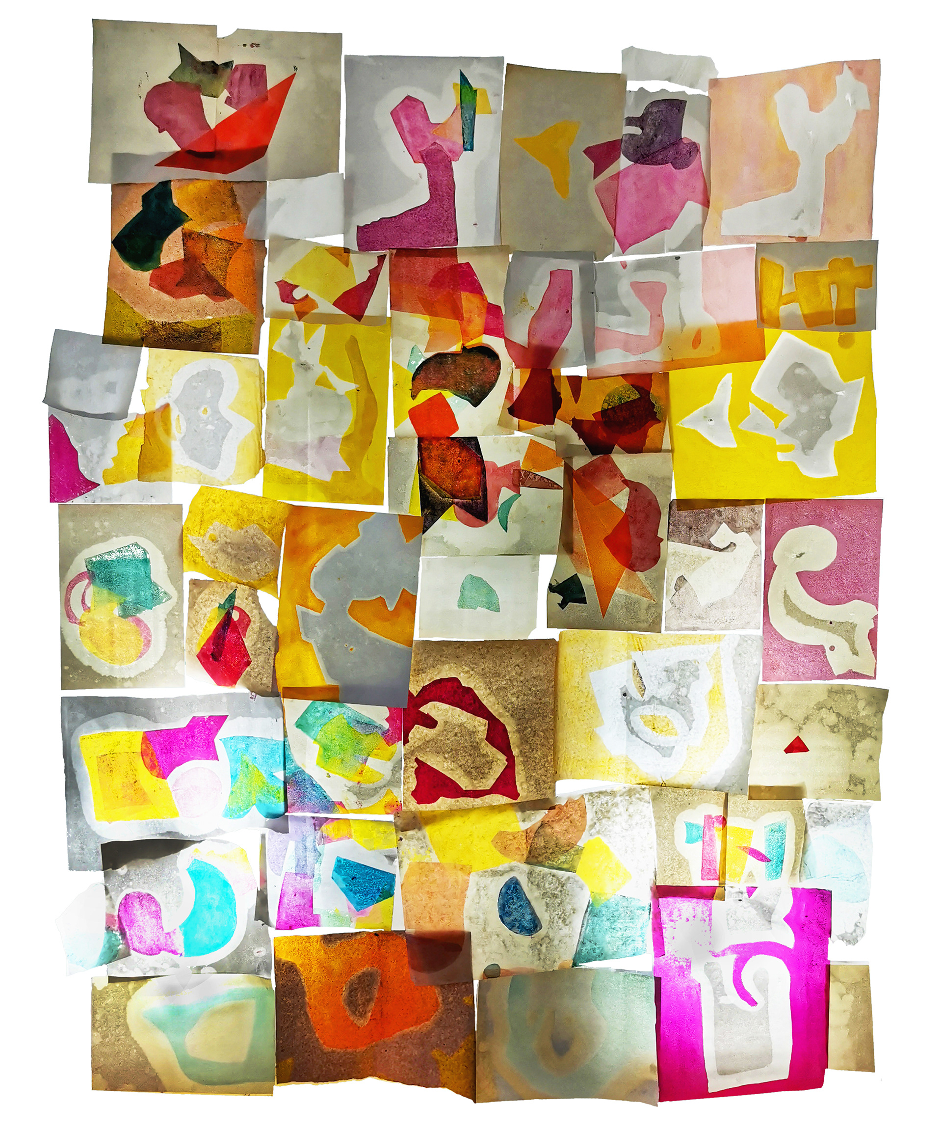 Afterimages, relief print, 2020