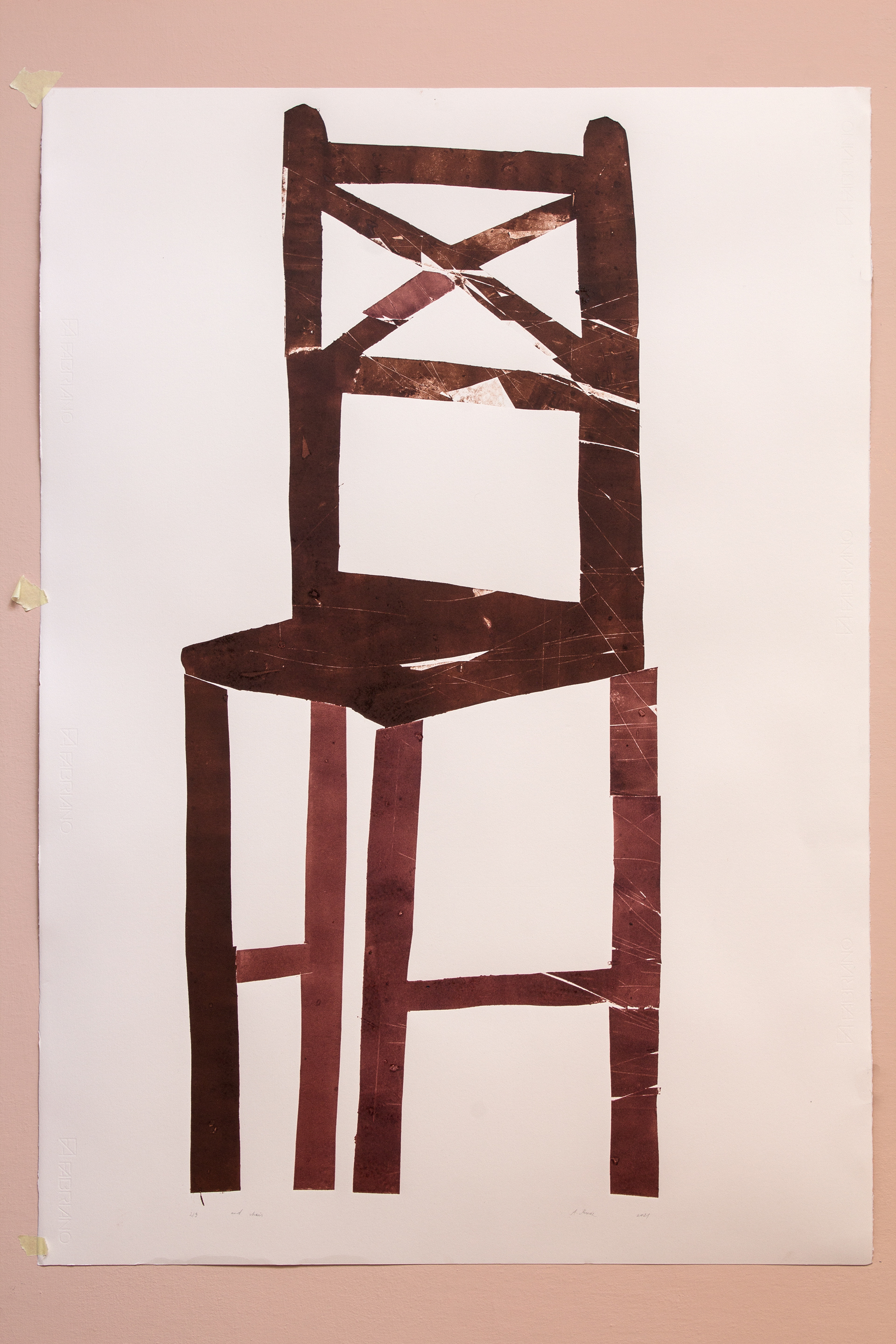 Chair, relief print, 2021