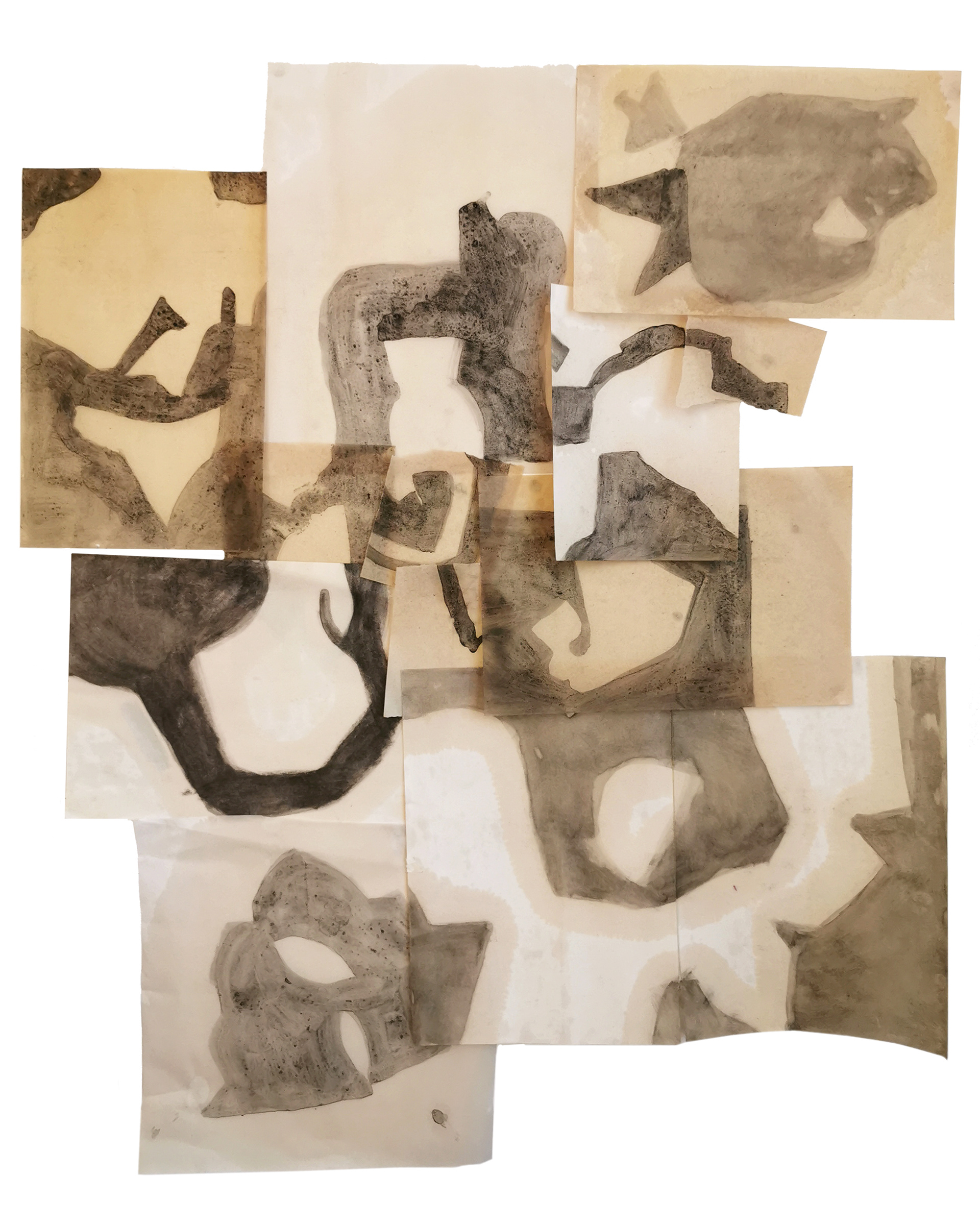 Afterimages, relief print, 2020