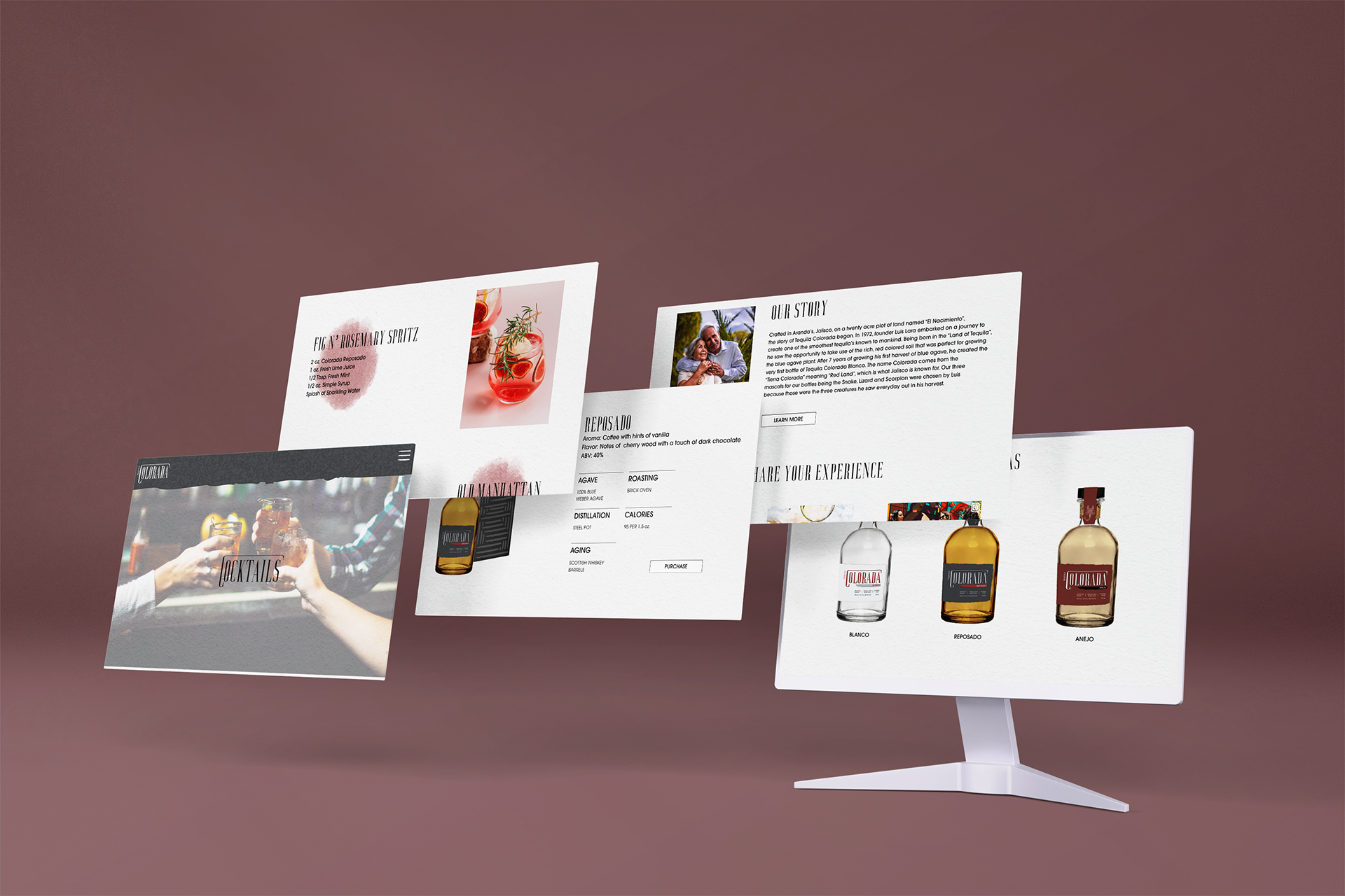 Website mockup for Tequila Colorada