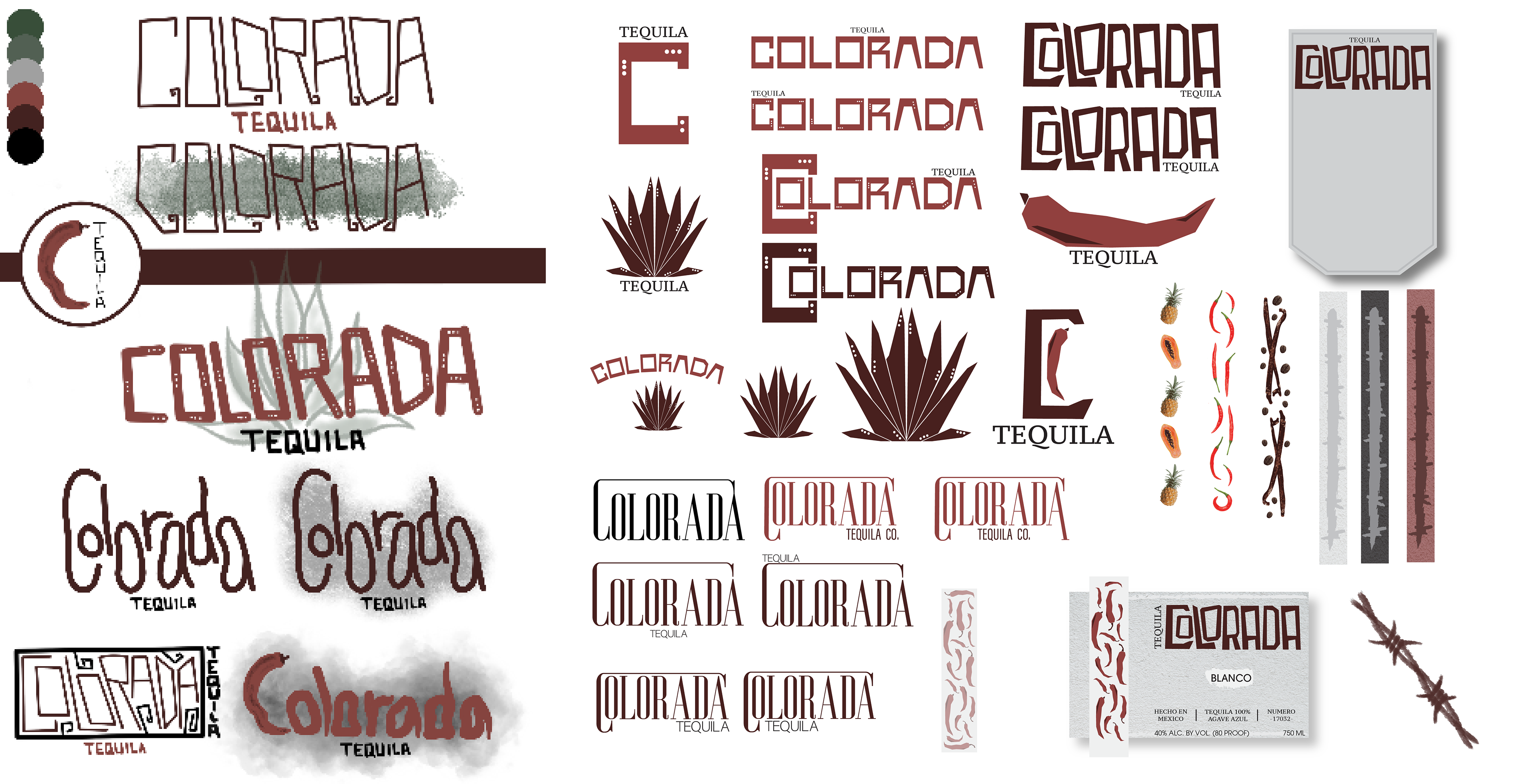 Brainstorming process for Tequila Colorada brand