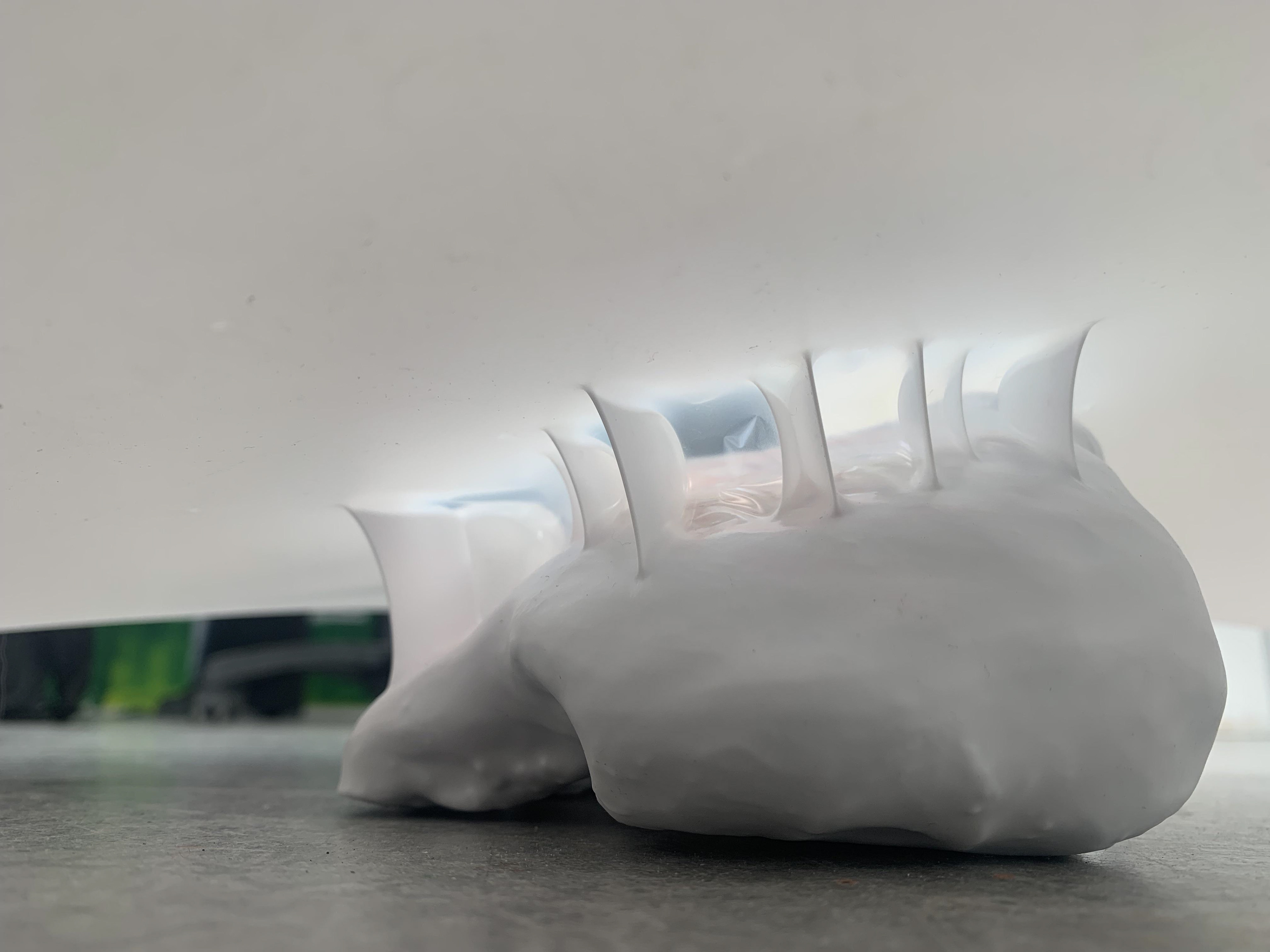 I put a piece of colored clay into a vacuum machine to experiment the effects of it.