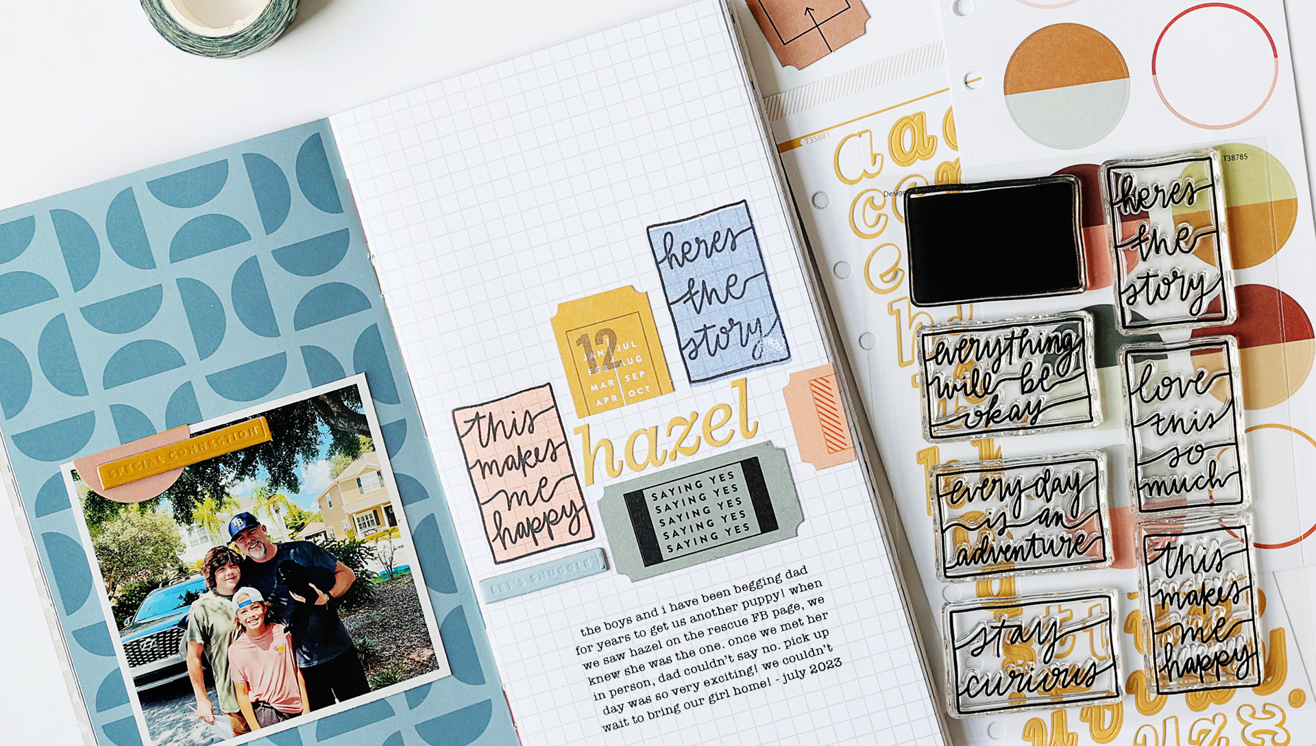 Studio Calico - 4x6 Block Phrases Stamp Set in use