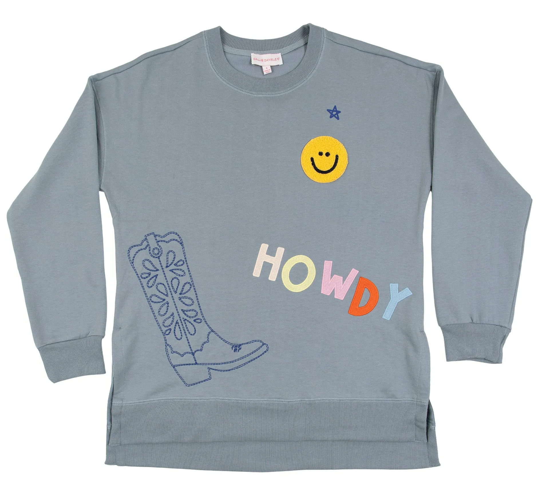 Callie Danielle - Howdy Cowgirl Boots Tunic Sweatshirt 