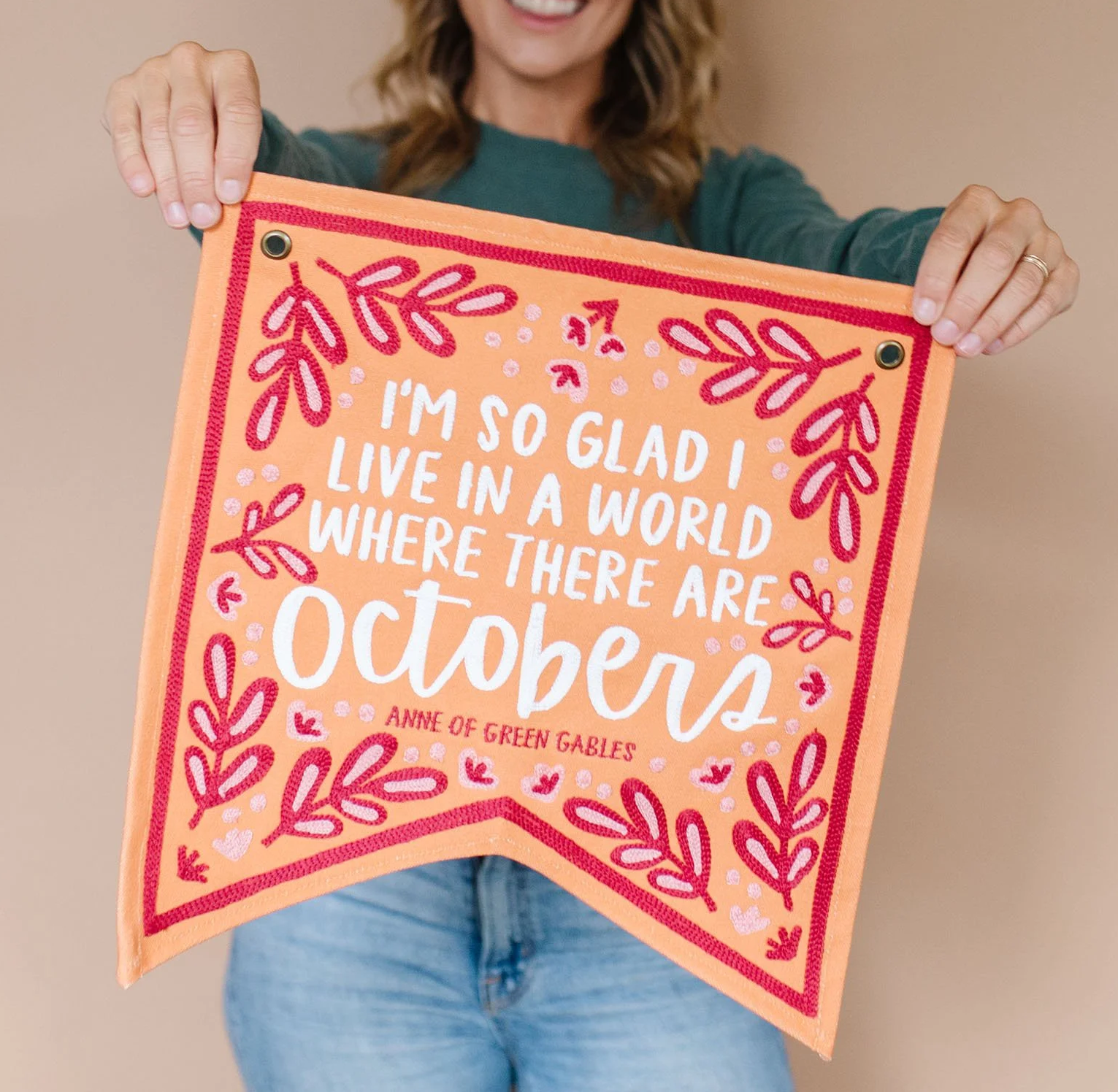 Pippi Post - Octobers Anne of Green Gables Embroidered Canvas Banner