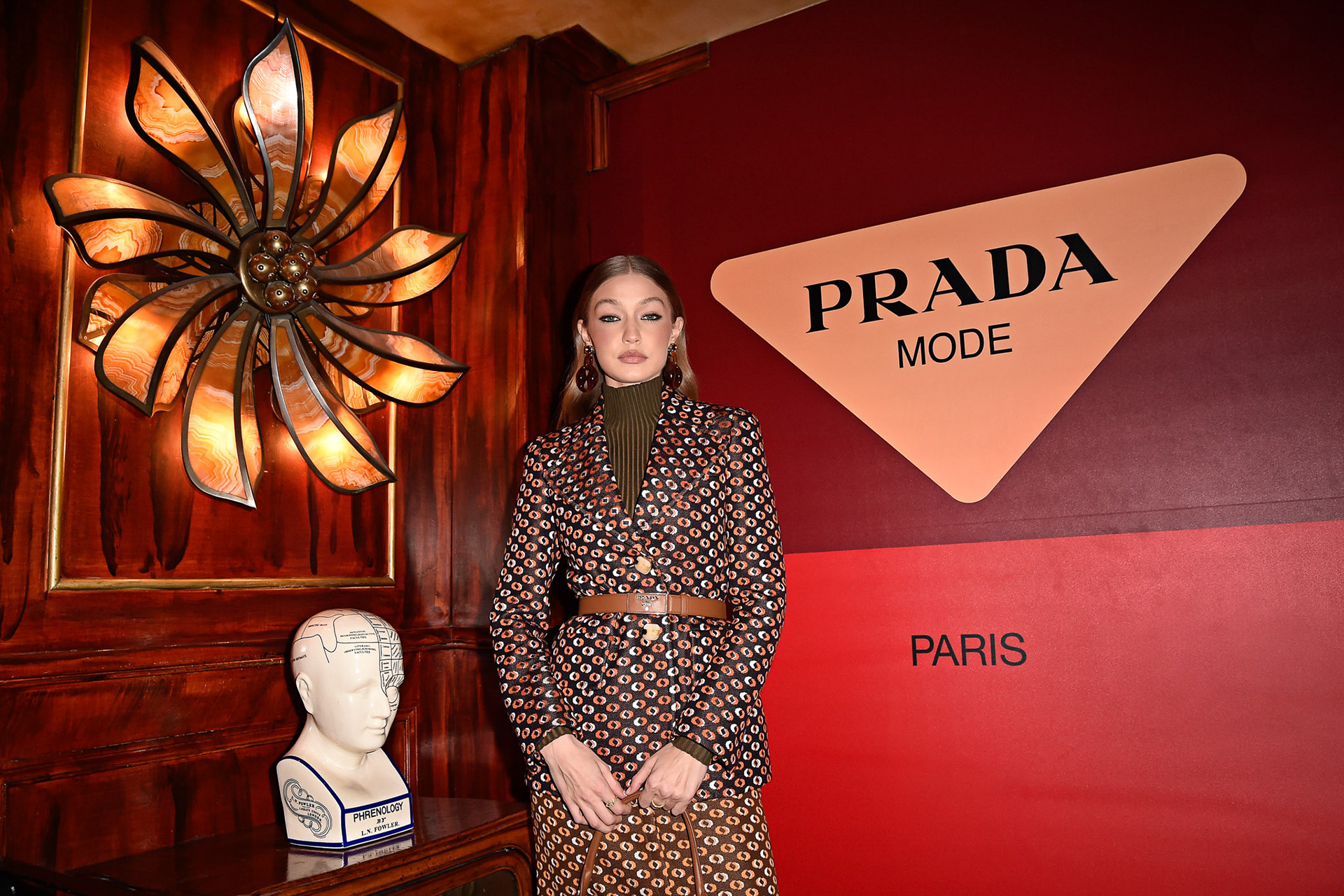 Gigi Hadid attends the dinner co-hosted by Prada and Vogue Paris on January 19, 2020 in Paris, France