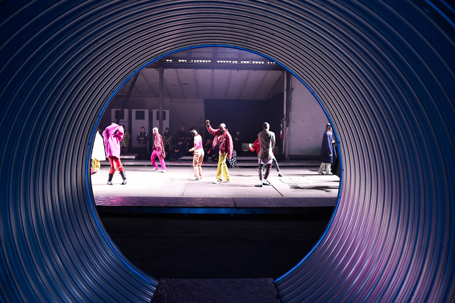 Models perform on the runway during the Marni Fall/Winter 2020 Fashion Show during the 2020 Milan Men's Fashion Week on January 11, 2020 in Milan, Italy