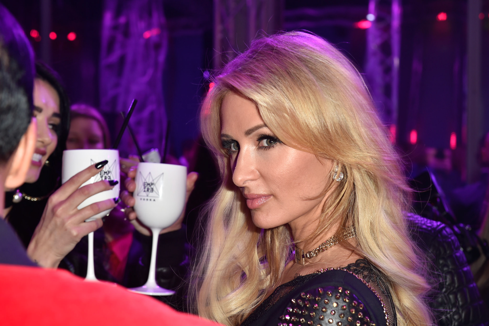 Paris Hilton attend the Plein Sport party during Milan Men's Fashion Week Fall/Winter 2017/18 on January 14, 2017 in Milan, Italy.