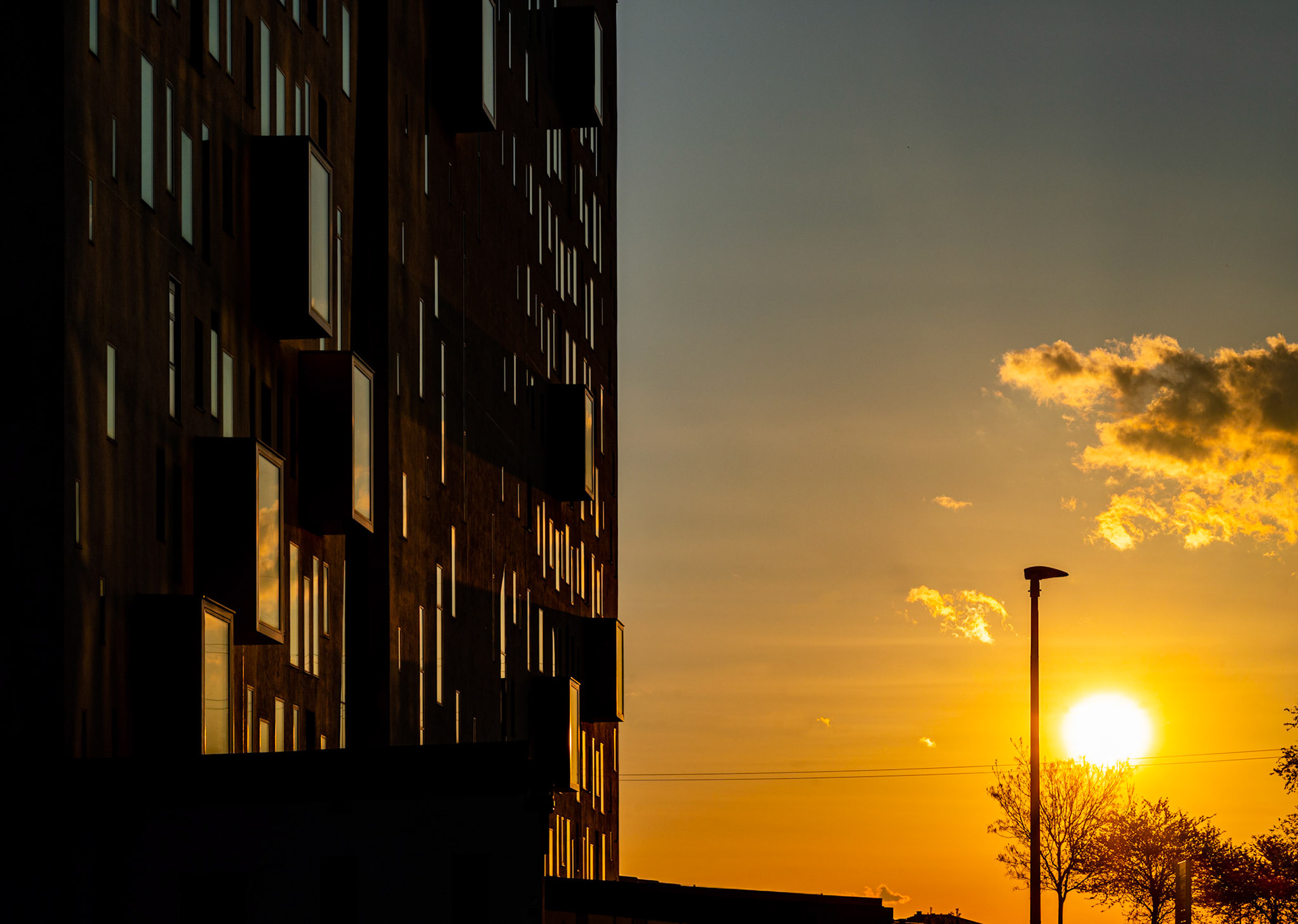 Milano Fiori architecture sunset