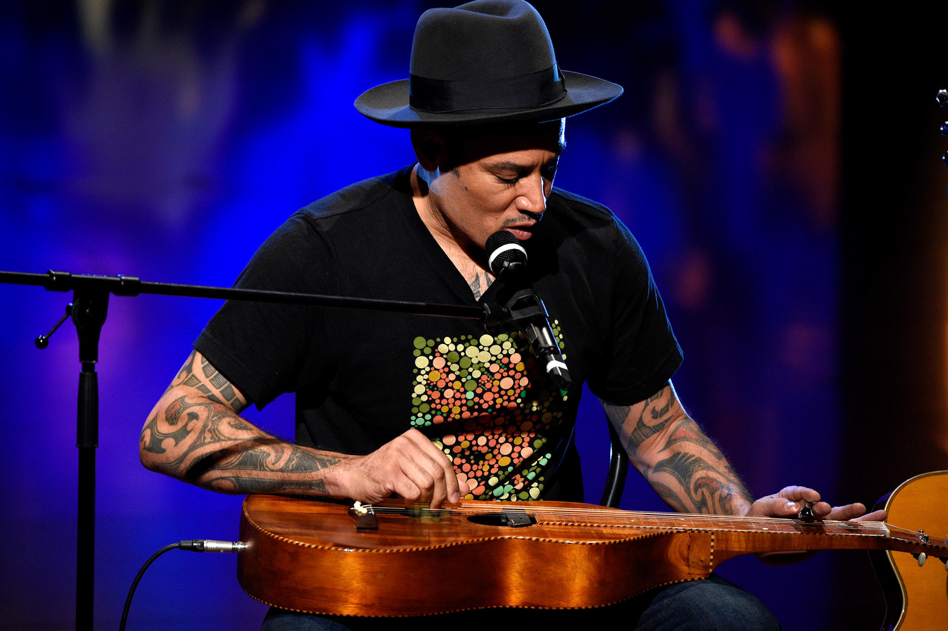 Ben Harper perform 'Che Tempo Che Fa' Tv Show on May 15, 2016 in Milan, Italy.