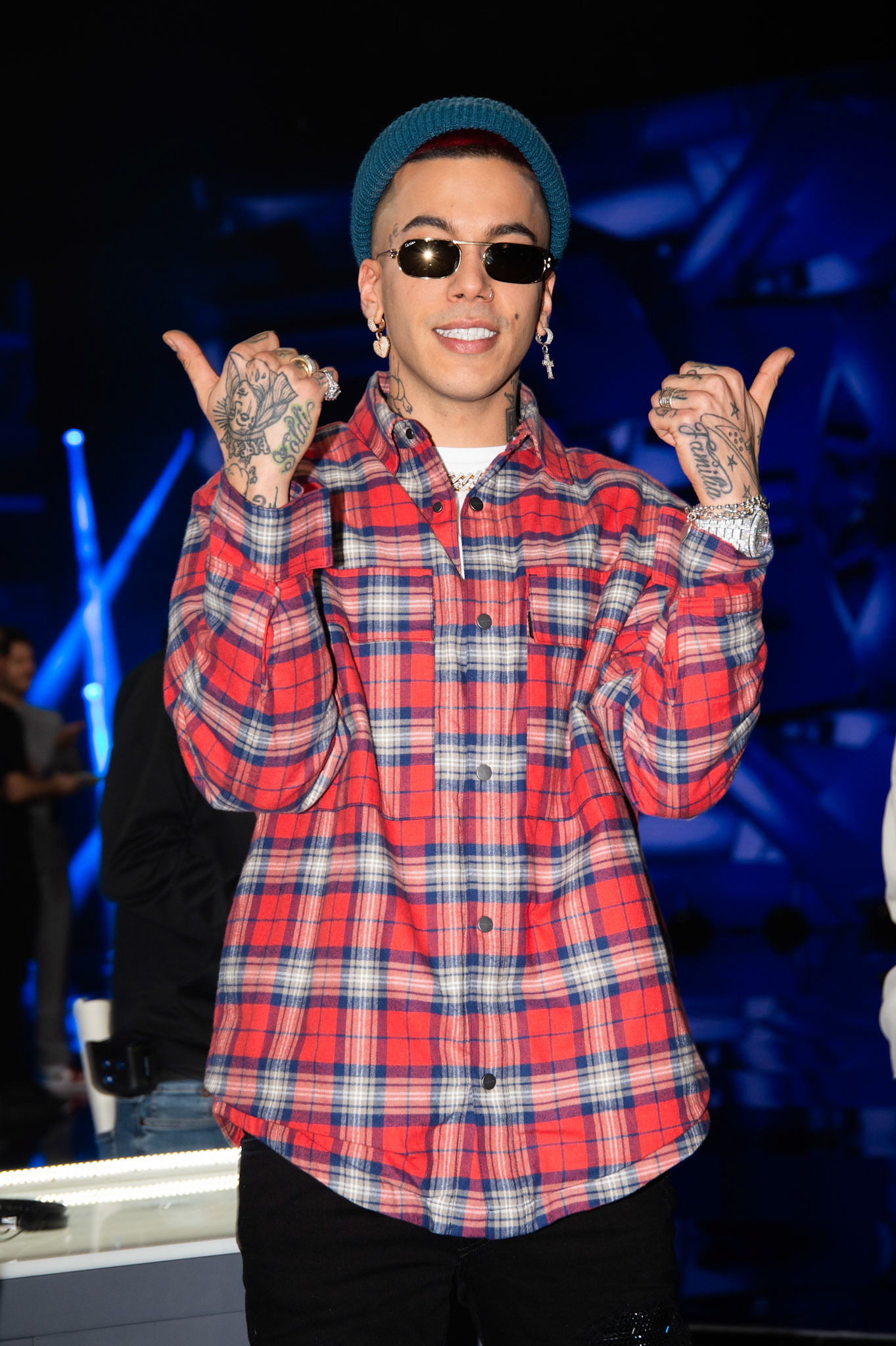 Sfera Ebbasta attends a taping of "X Factor" on December 05, 2019 in Milan, Italy.