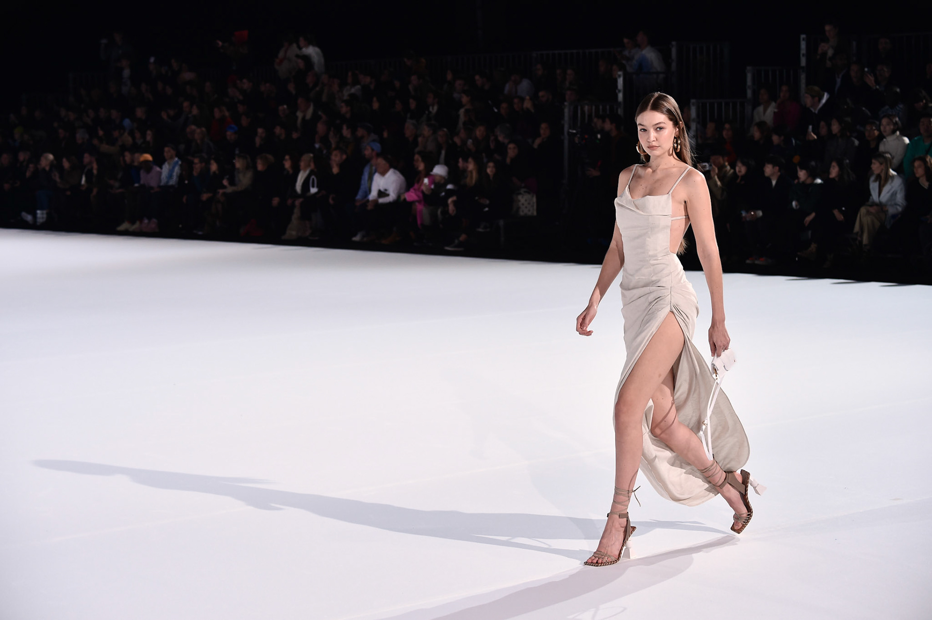 Gigi Hadid walks the runway during the Jacquemus Menswear Fall/Winter 2020-2021 show as part of Paris Fashion Week on January 18, 2020 in Paris, France.