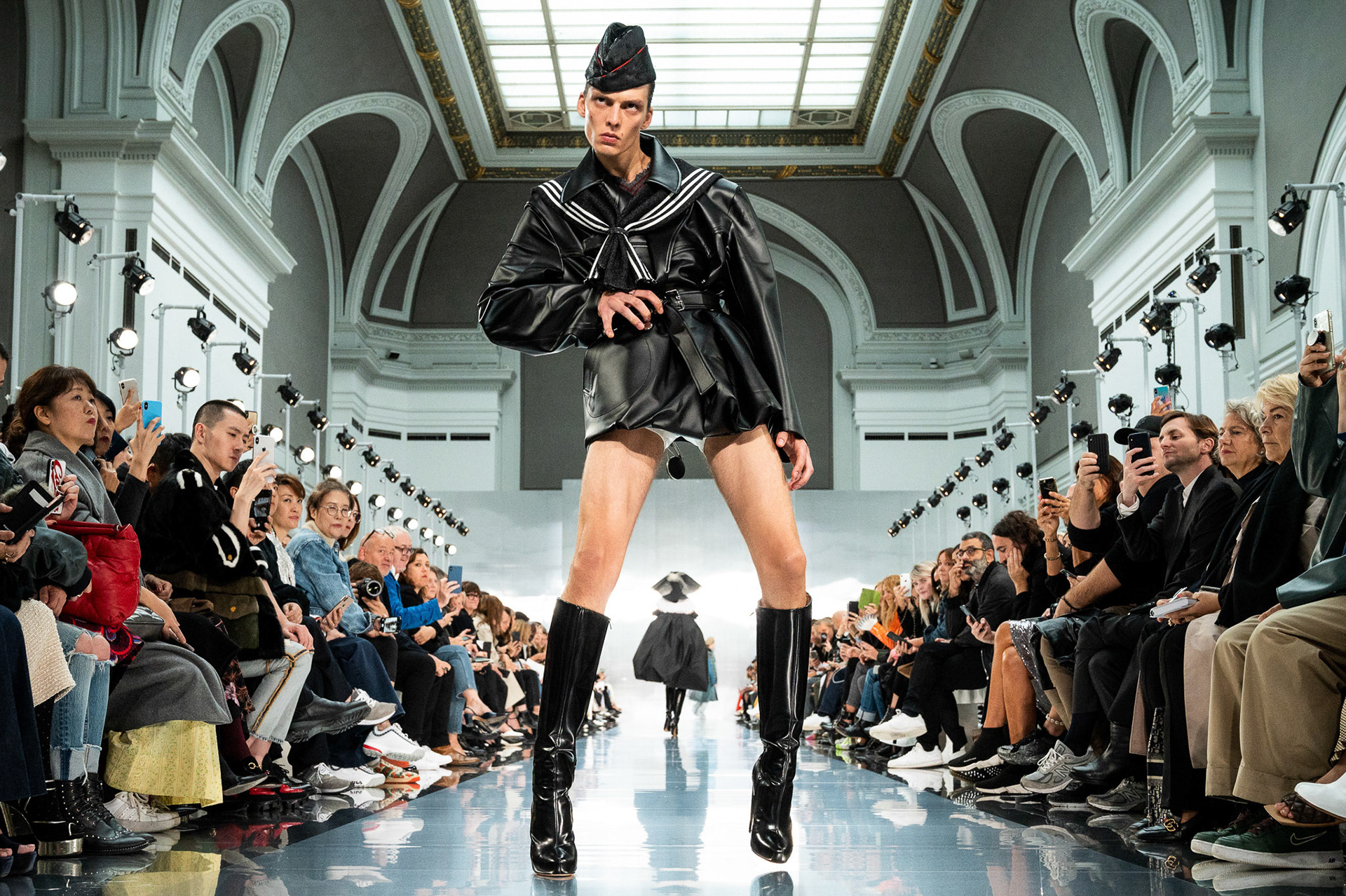 Leon Dame walks the runway during the Maison Margiela Womenswear Spring/Summer 2020 show as part of Paris Fashion Week on September 25, 2019 in Paris, France.
