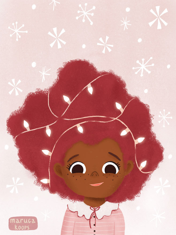 tangled in Christmas lights