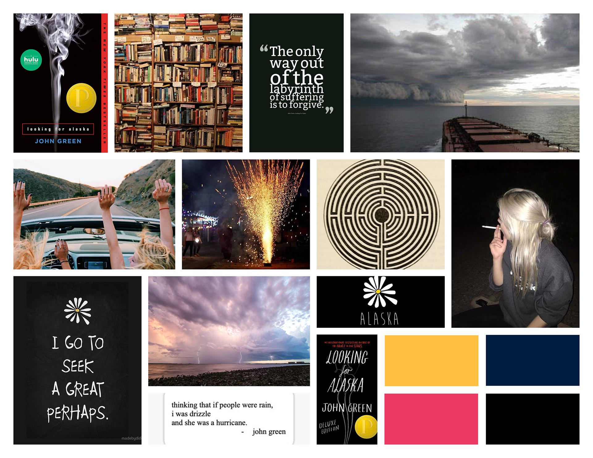 Moodboard that describes the story