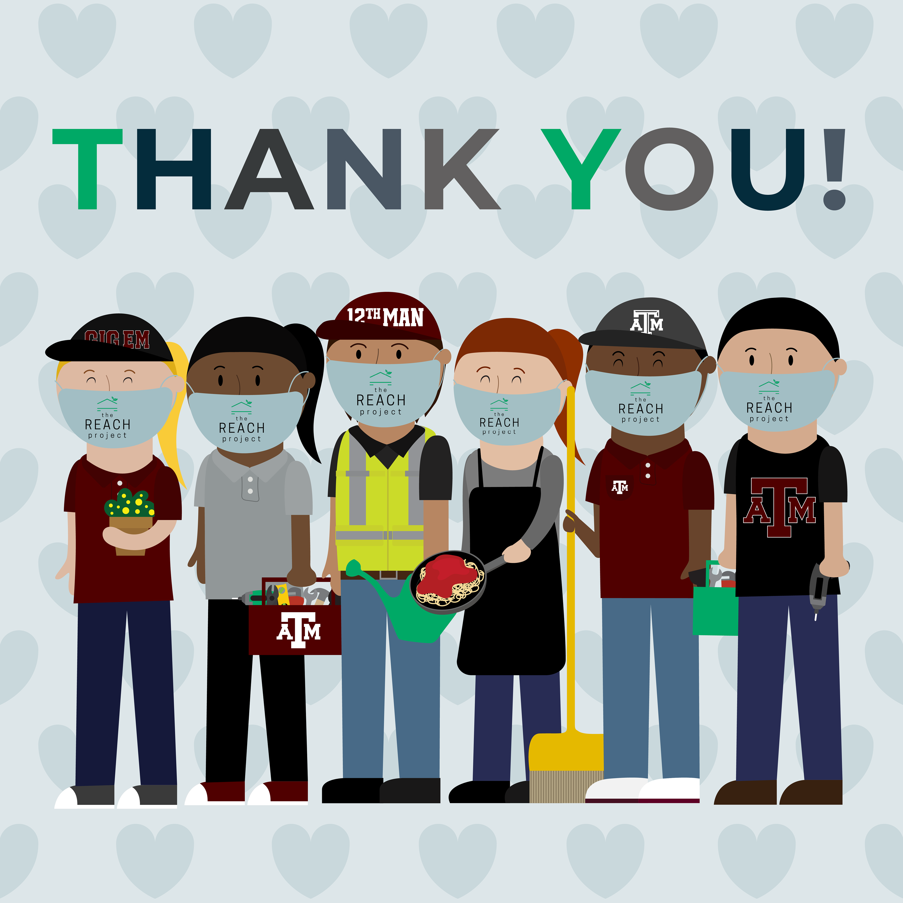This was the final graphic for the Spring 2021 semester before everyone went home for the summer. It is a post thanking our essential workers for all that their hard work keeping the school safe and clean during a global pandemic.