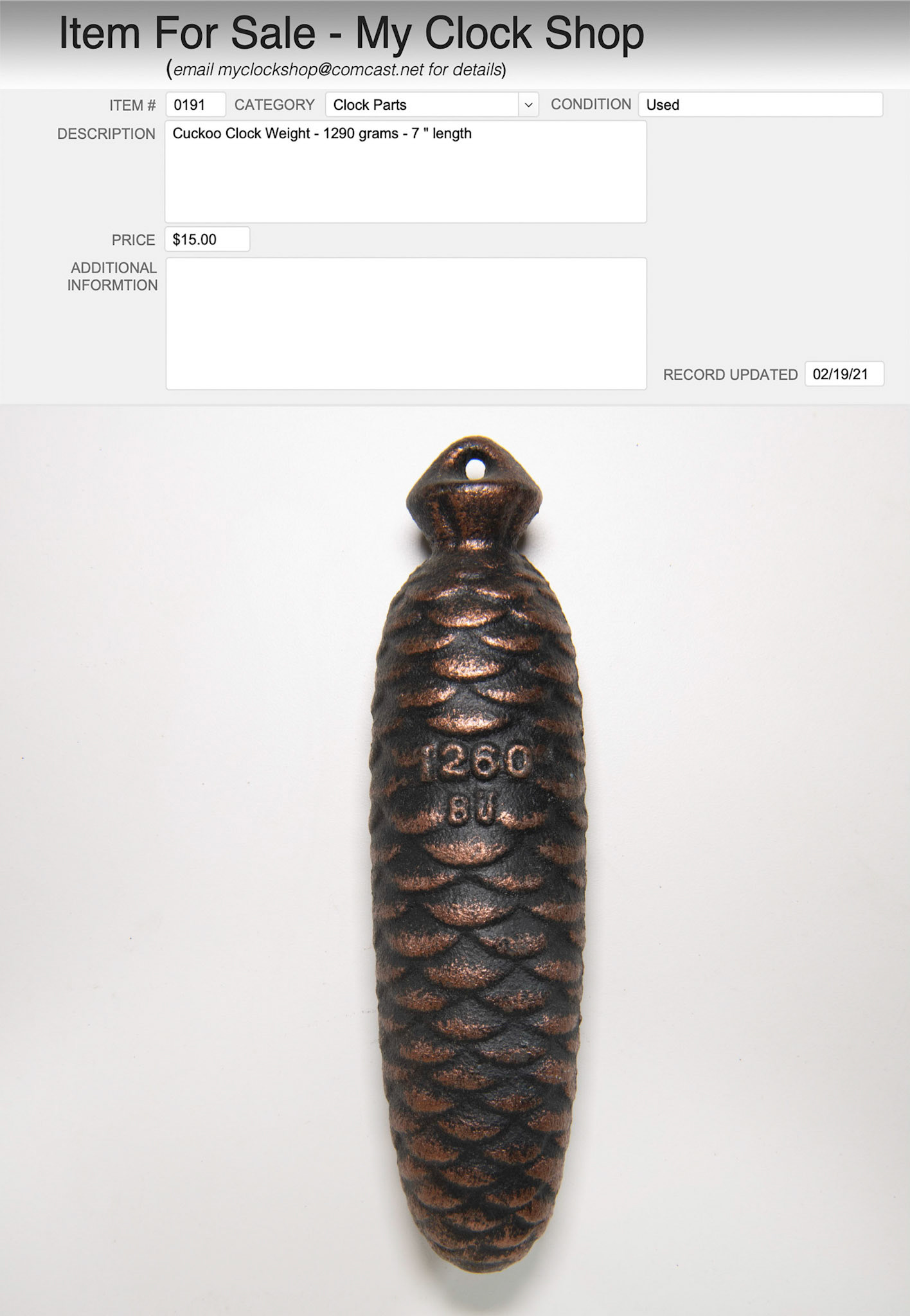 Item # 0191