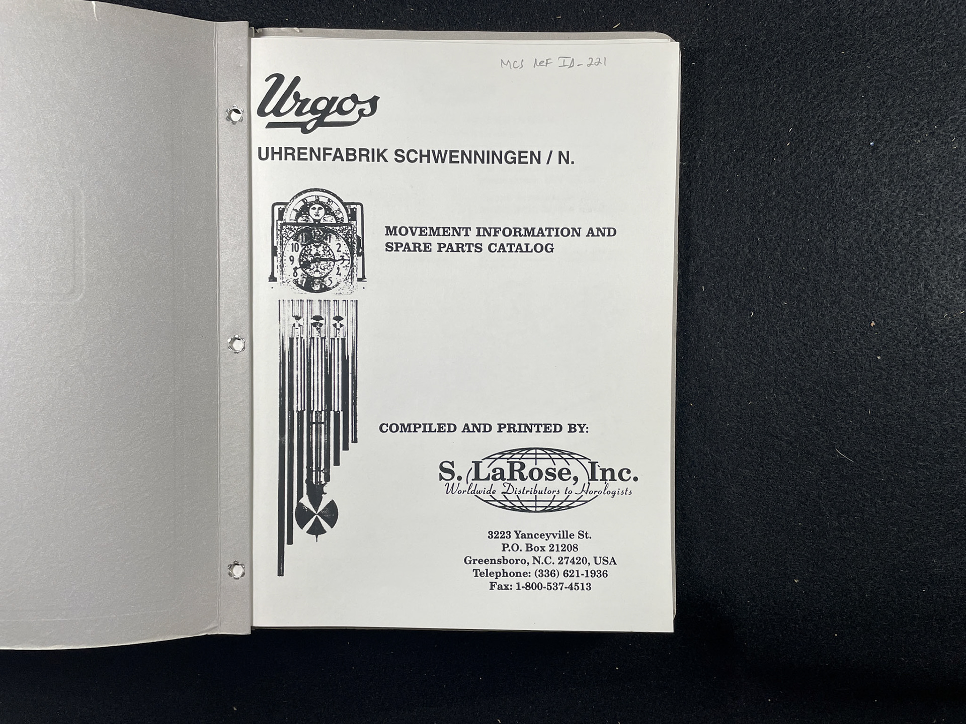 Urgos movement information and spare parts catalog