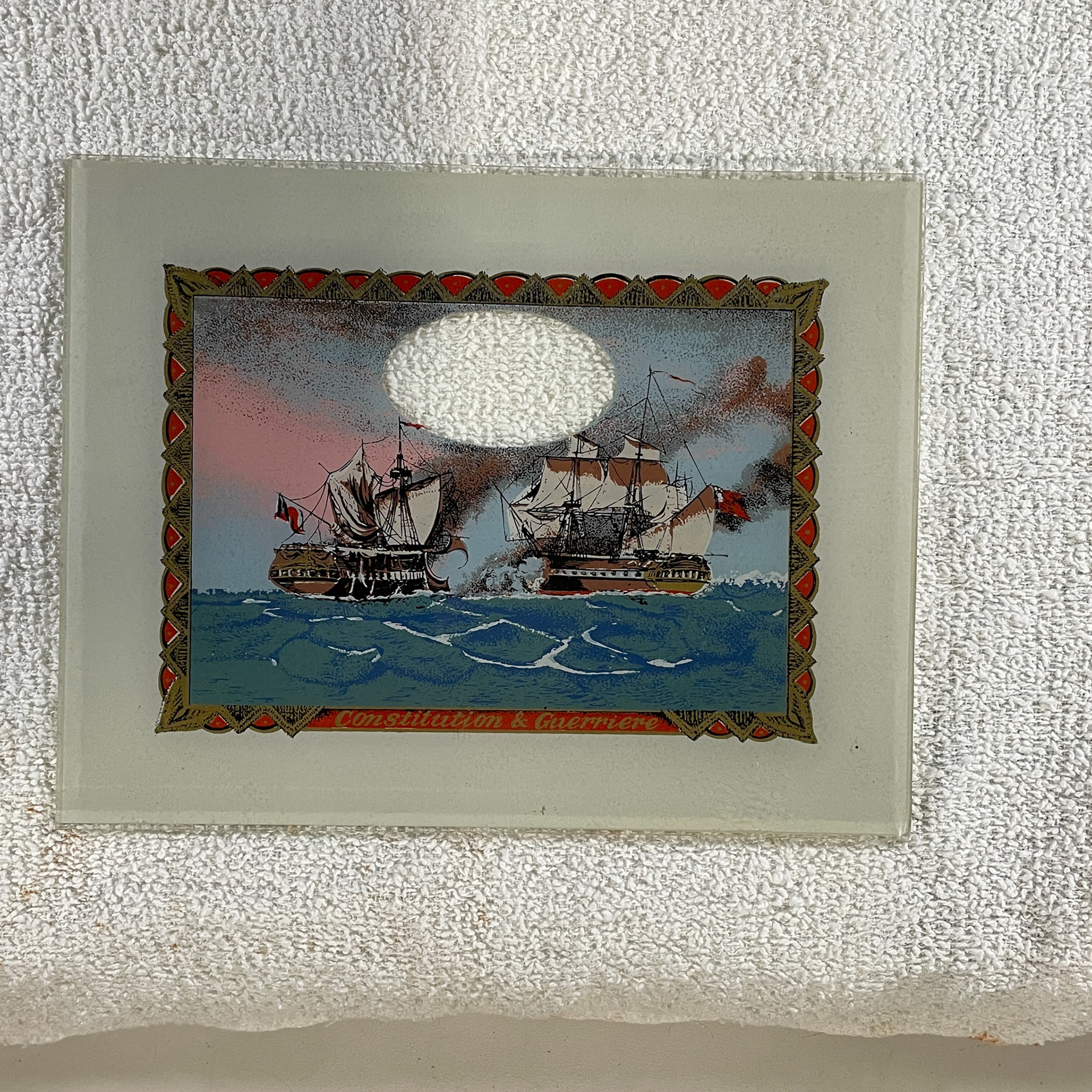 clock glass - Constitution and Guerriere box tablet - 9" x 7"
