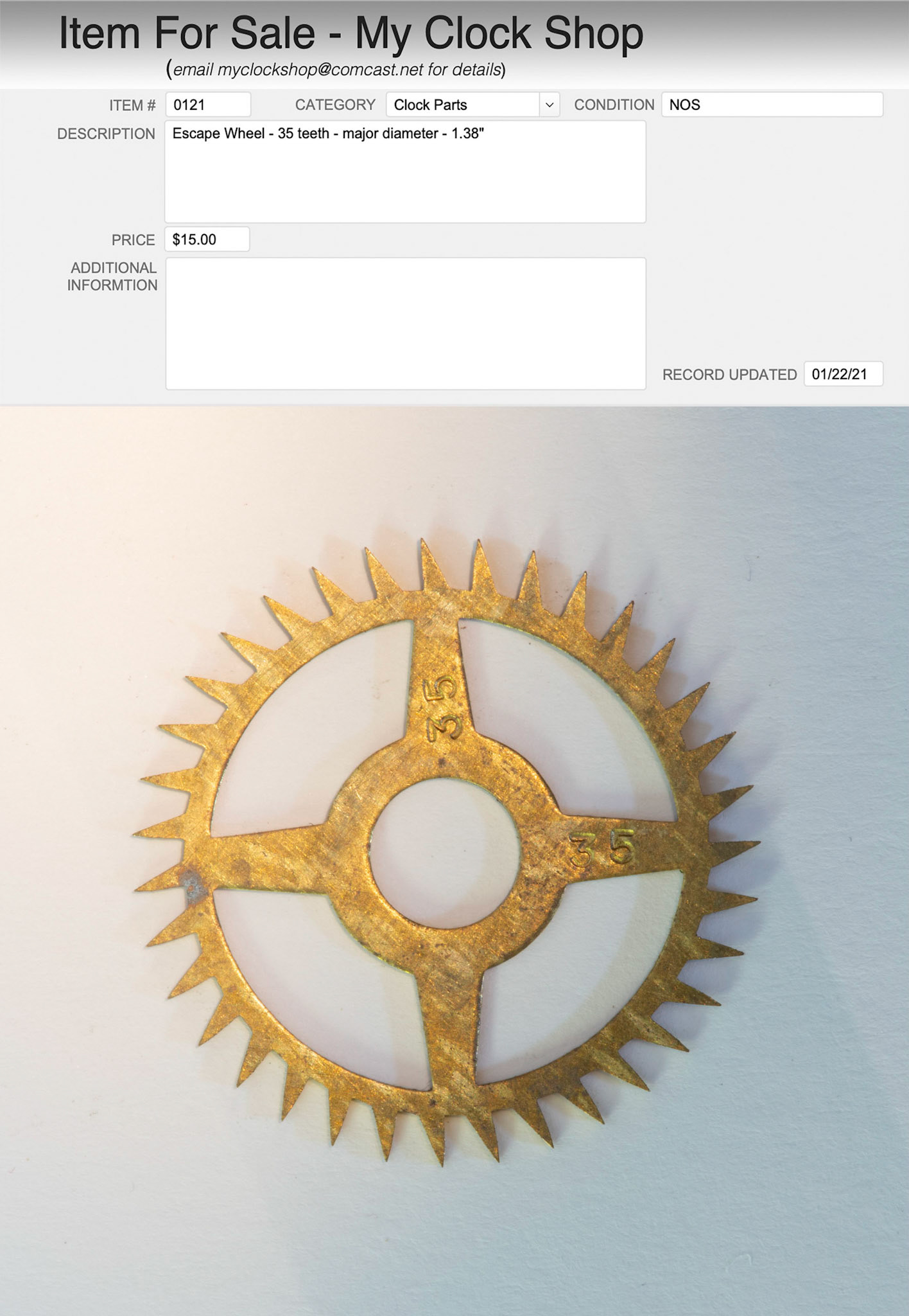 Item # 0121
