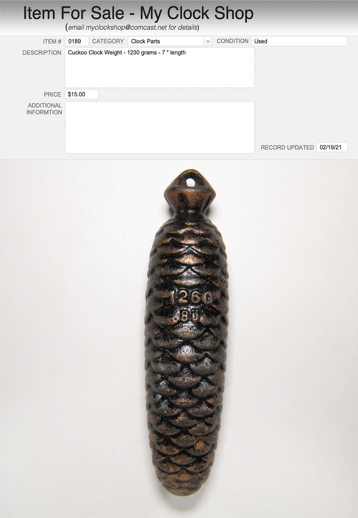 Item # 0189