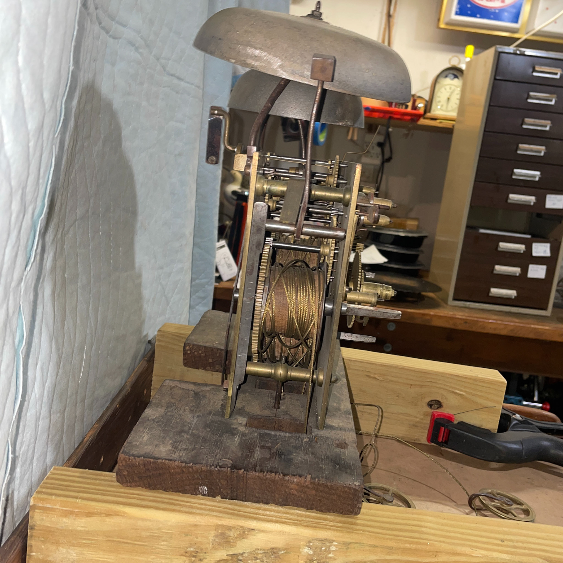 18th Century Three-Train Tallcase Clock Movement