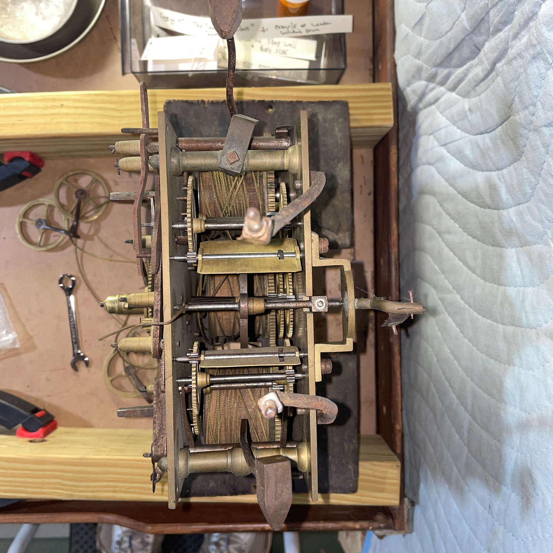 18th Century Three-Train Tallcase Clock Movement