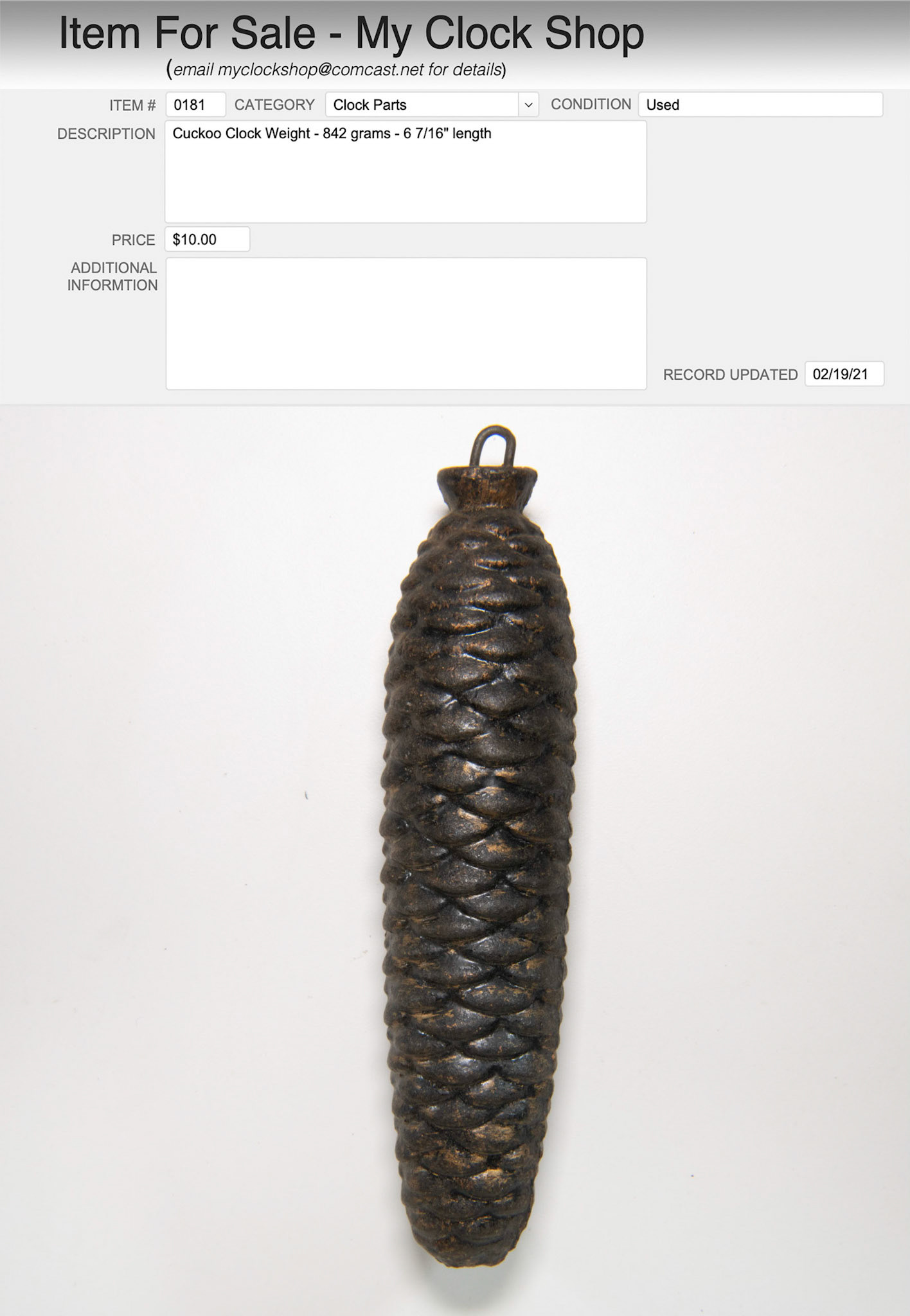 Item # 0181