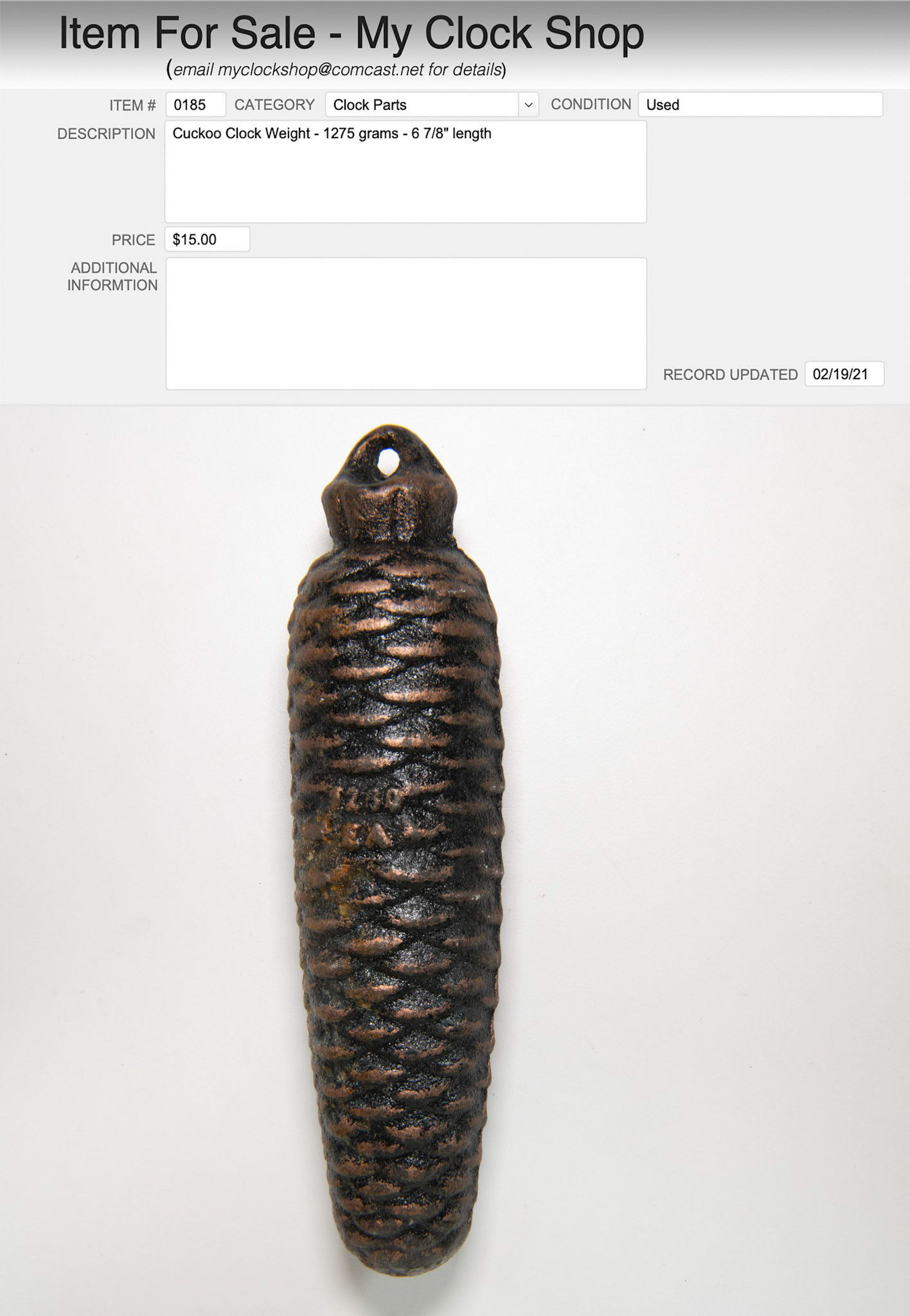 Item # 0185